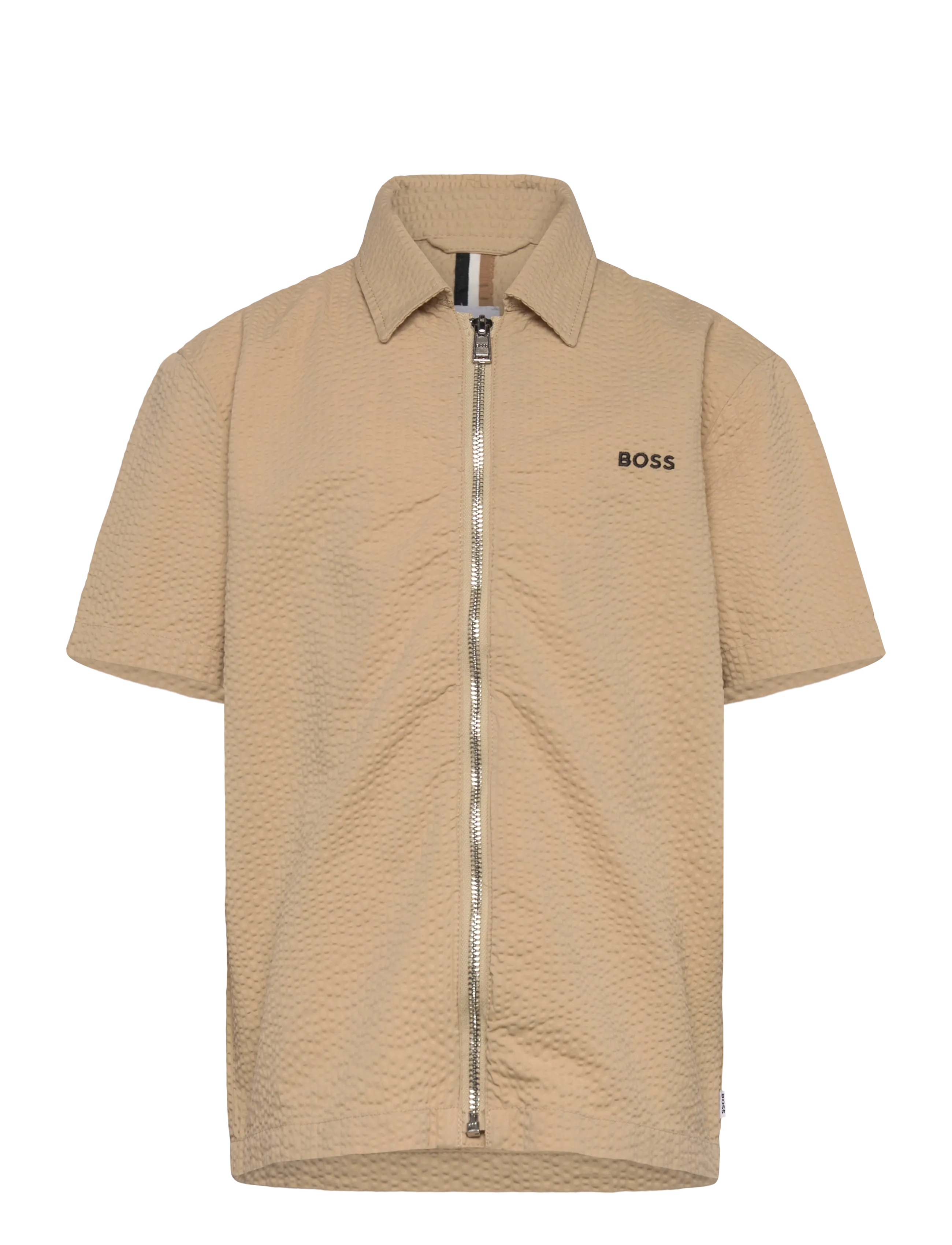 BOSS Short Sleeve Shirt, 140, Polo Shirts, Beige - Short-sleeved Kinder
