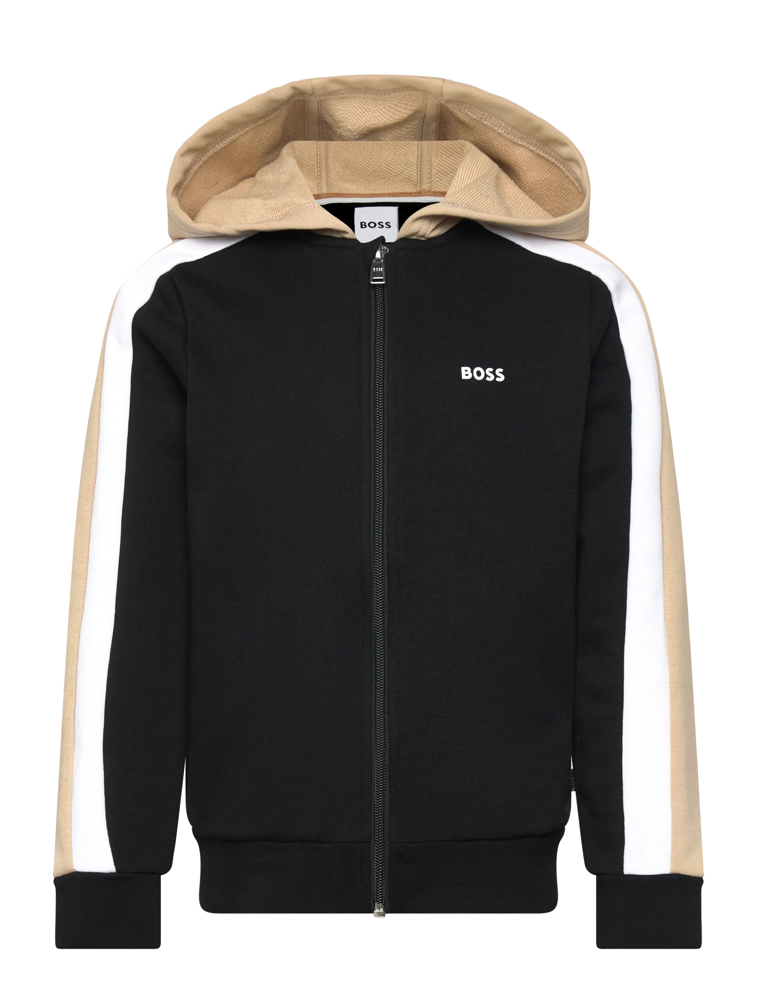 BOSS HOODED CARDIGAN - Fleecejacke - BLACK / black