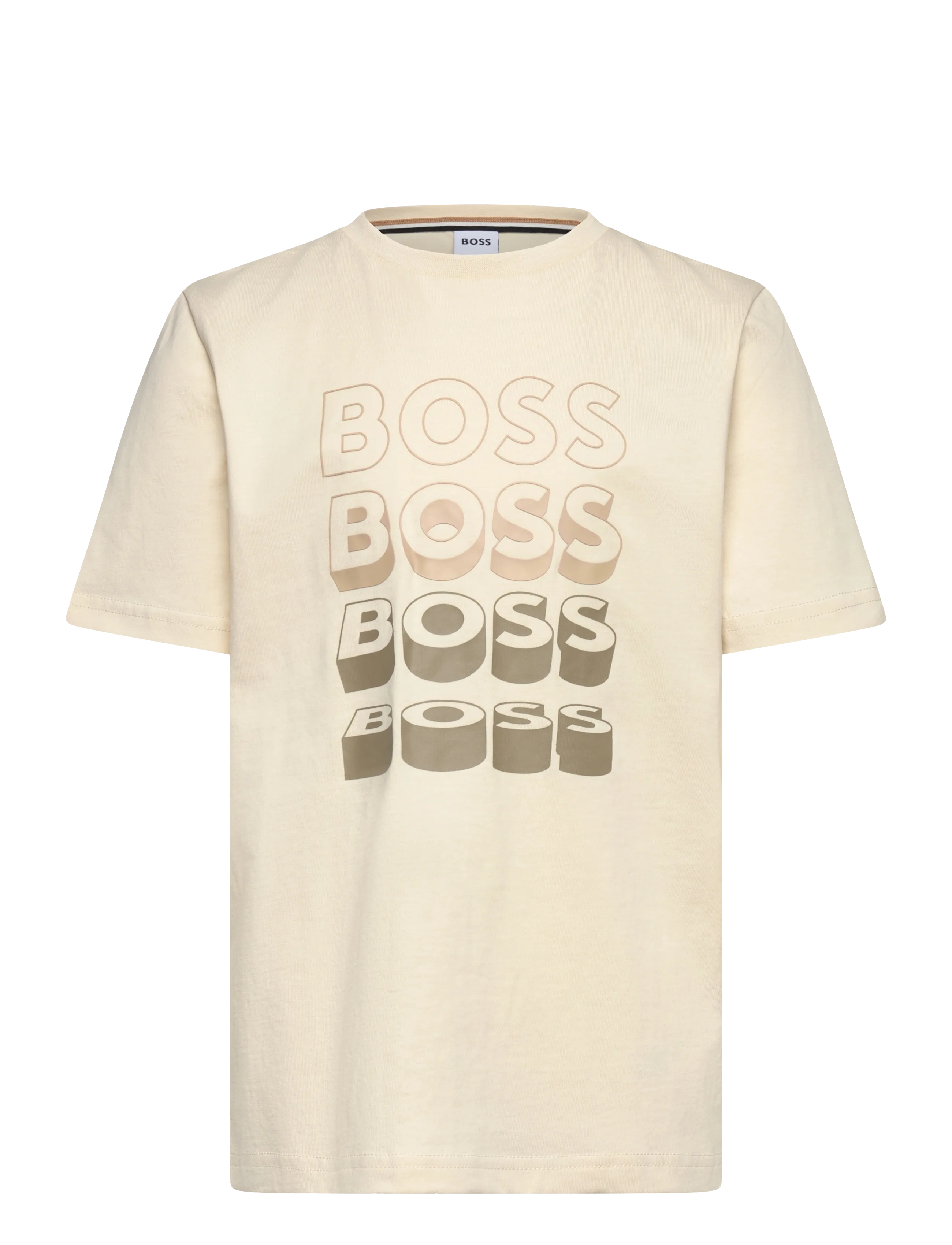 BOSS Short Sleeves Tee-Shirt, 104, T-shirts, Creme - Short-sleeved, Kinder