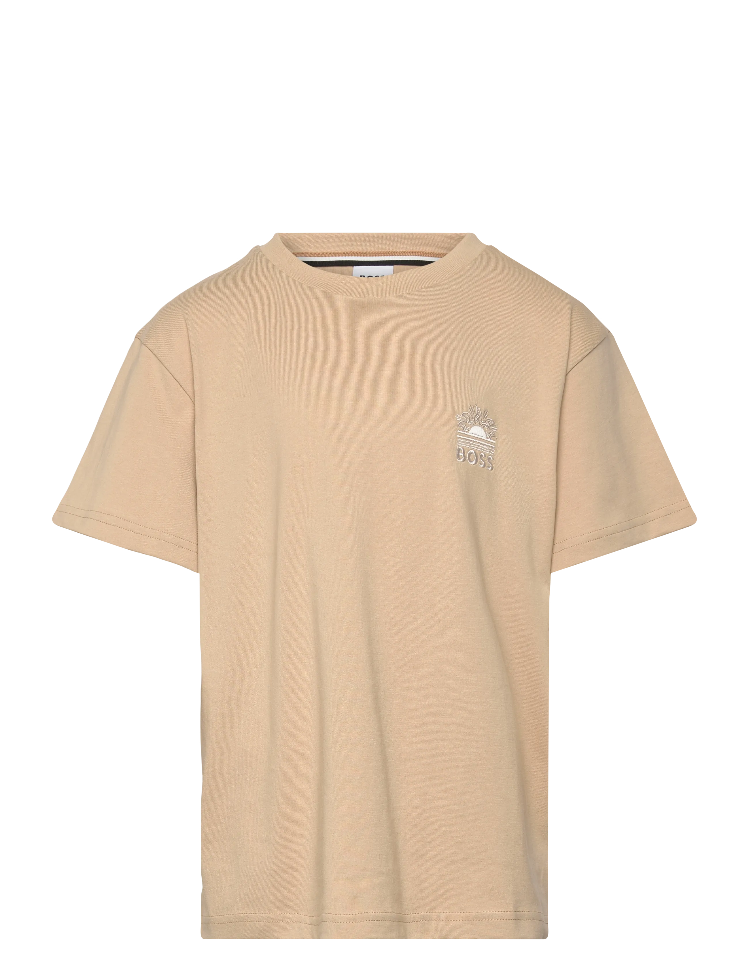 BOSS Short Sleeves Tee-Shirt, 104, T-shirts, Beige - Short-sleeved, Kinder