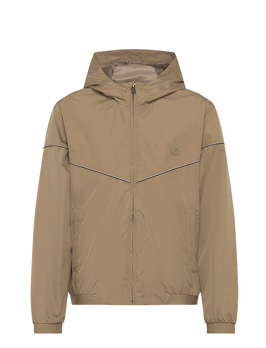 BOSS - HOODED JACKET - windjacken - dark stone - 0