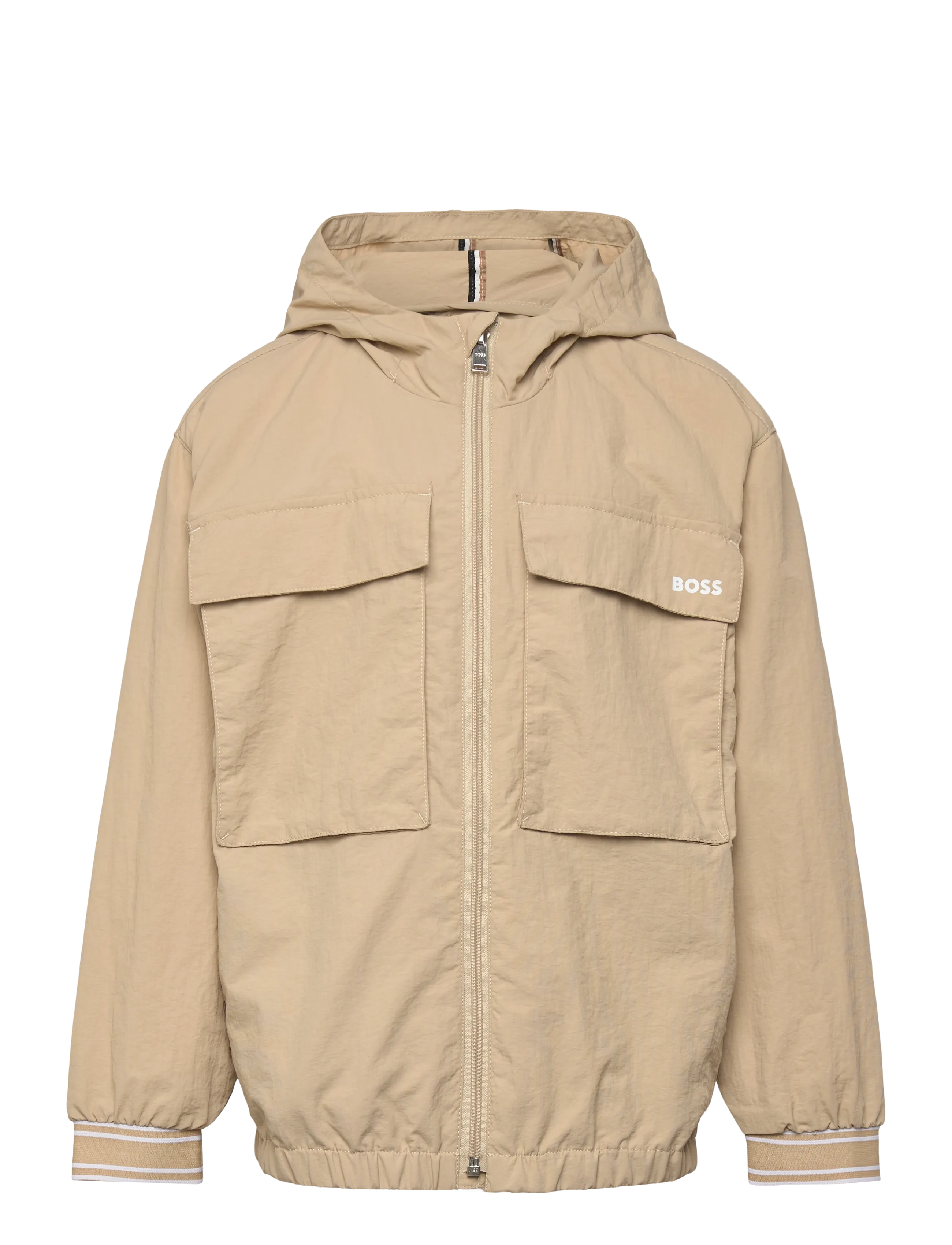 BOSS HOODED WINDBREAKER - Tuulejoped - STONE / beige