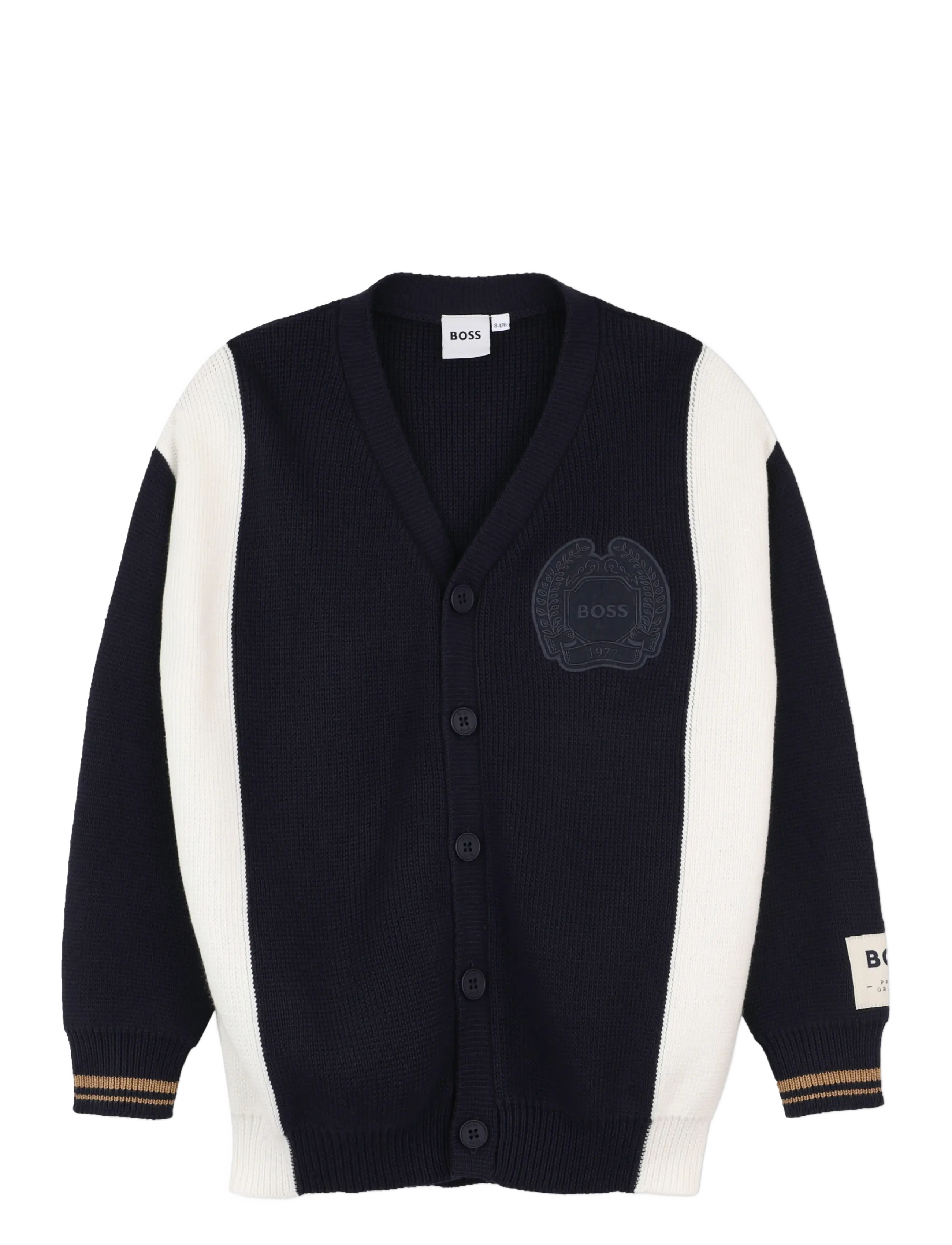 BOSS KNITTED CARDIGAN - BOSS Kidswear - NAVY / navy