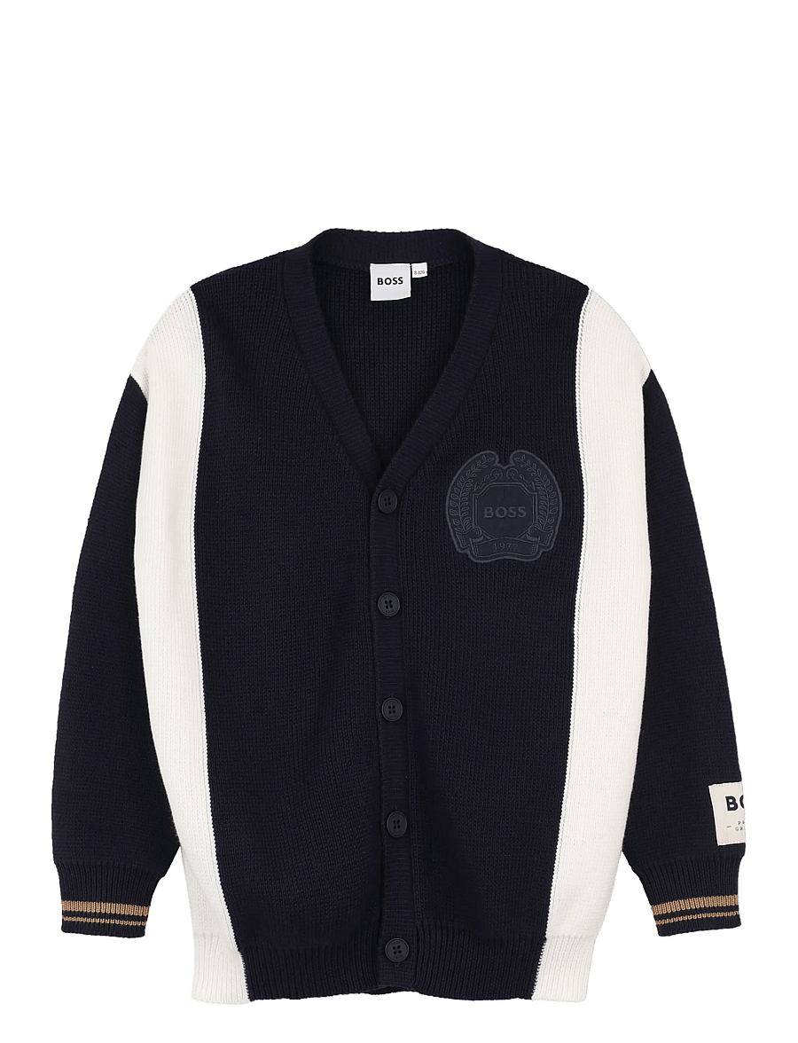 BOSS - KNITTED CARDIGAN - cardigans - navy - 1