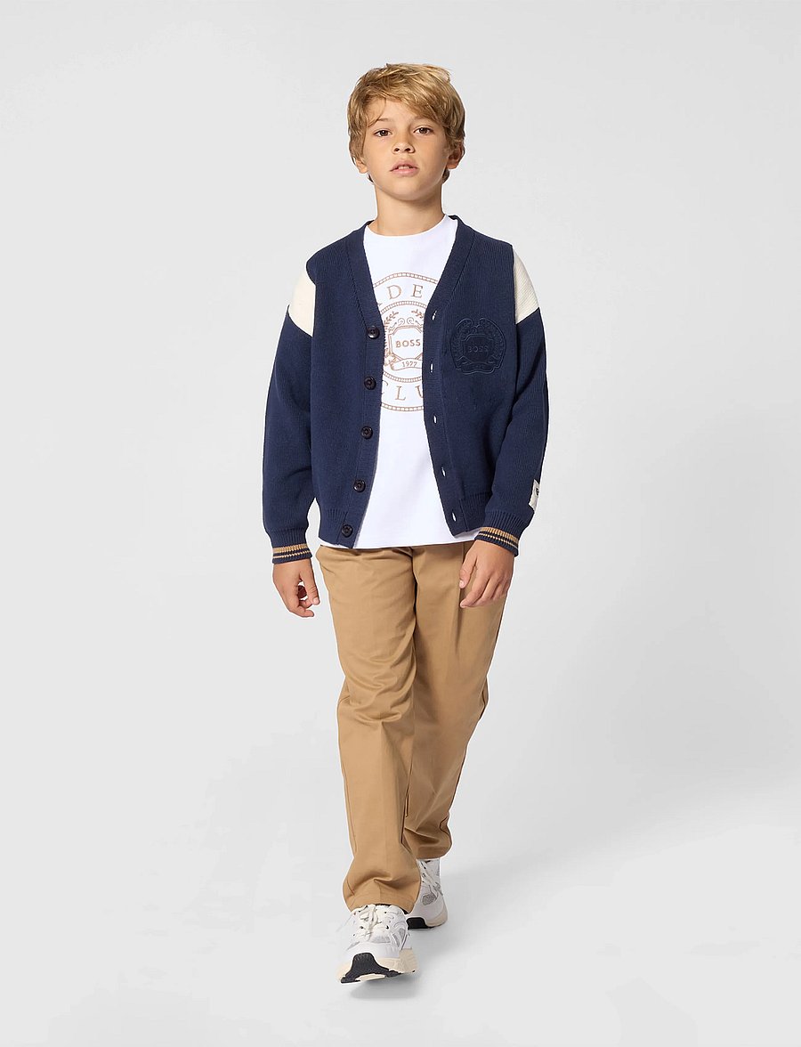 BOSS - KNITTED CARDIGAN - cardigans - navy - 0