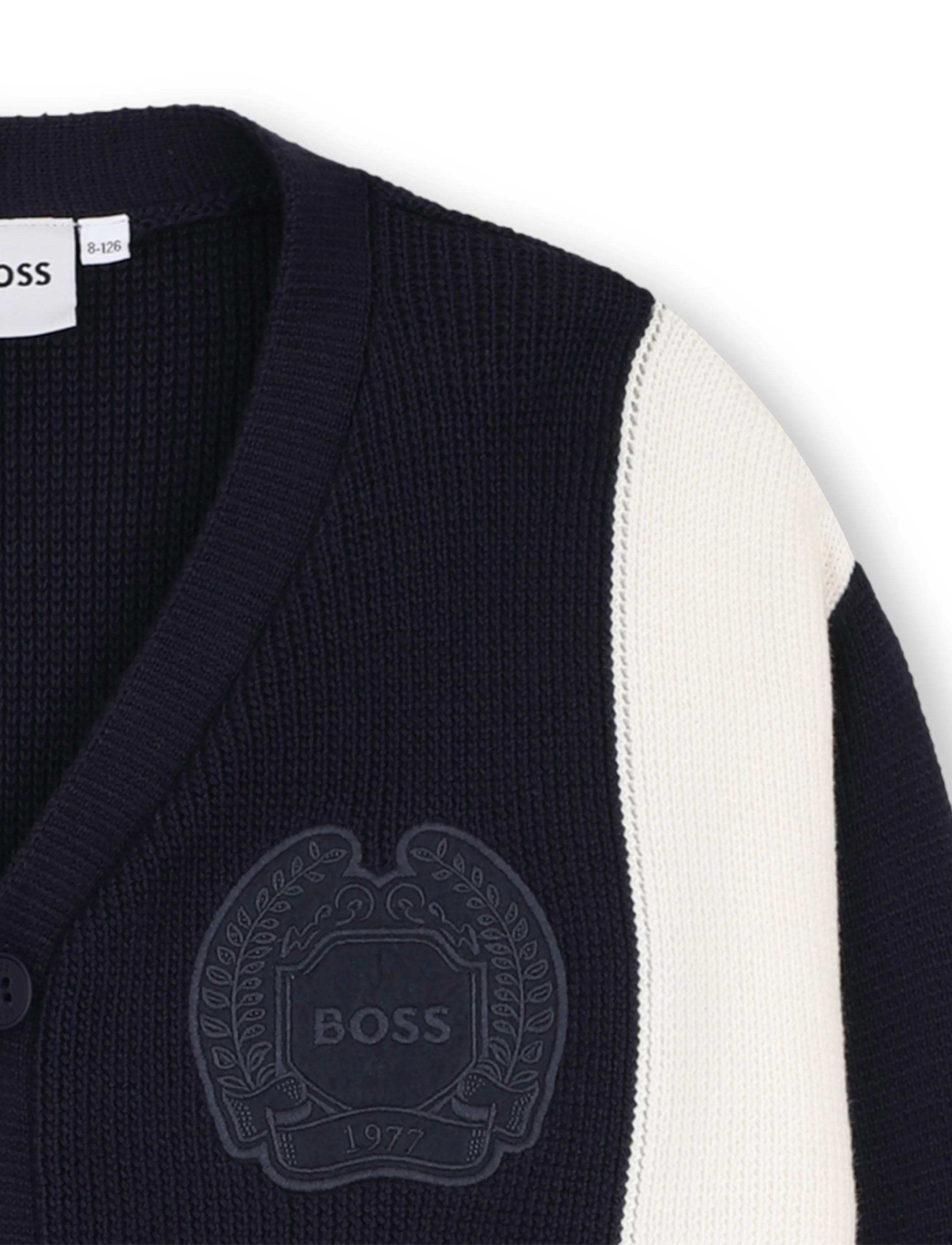 BOSS - KNITTED CARDIGAN - cardigans - navy - 3