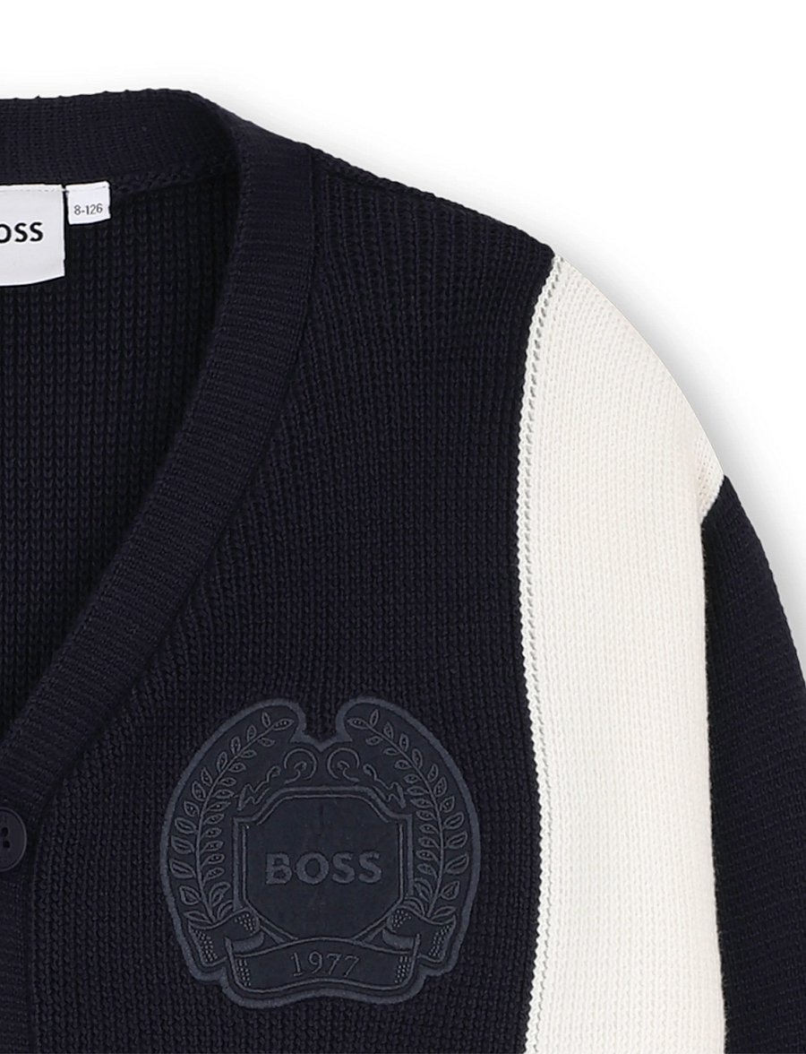 BOSS - KNITTED CARDIGAN - cardigans - navy - 3