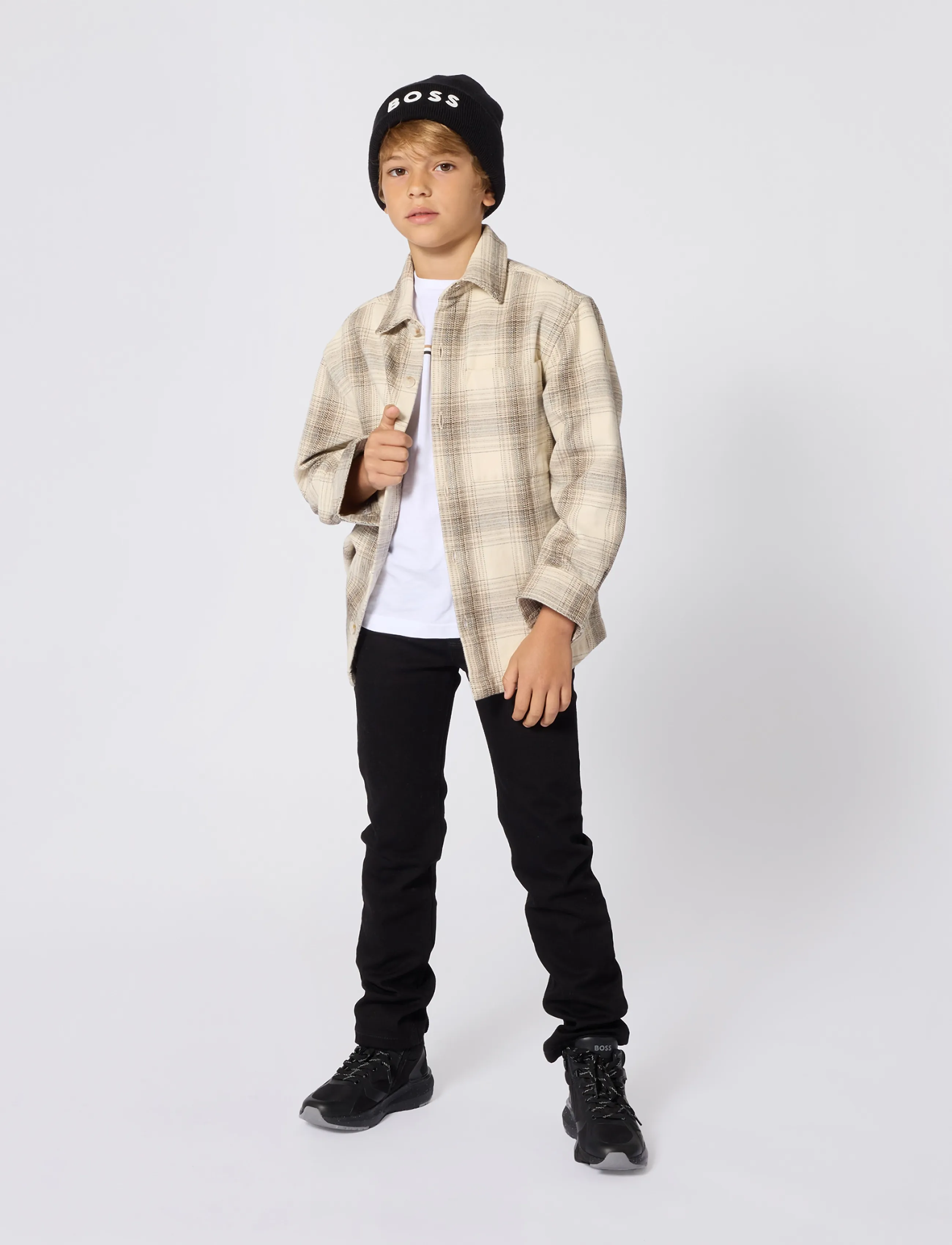 BOSS Long Sleeved Shirt, 116, Shirts, Creme - Long-sleeved Kinder