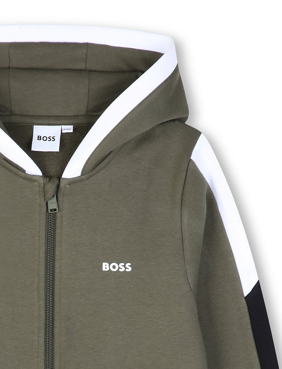 BOSS - HOODED CARDIGAN - fliisjakid - olive night - 2