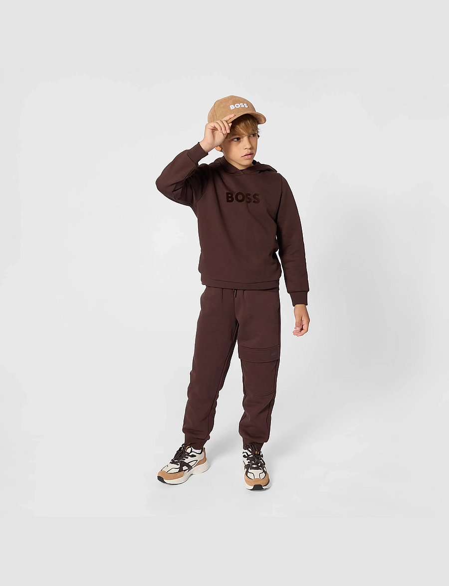 BOSS - HOODED SWEATSHIRT - kapuzenpullover - brown - 0