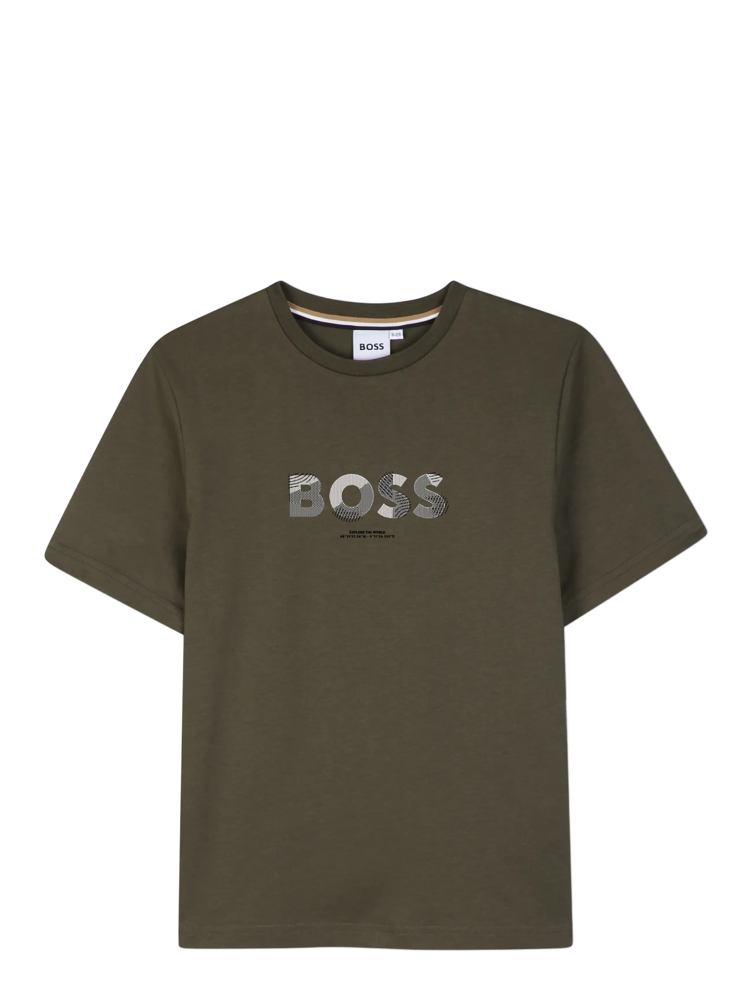 BOSS Short Sleeves Tee-Shirt, 164, T-shirts, Khakigrün - Short-sleeved, Kinder