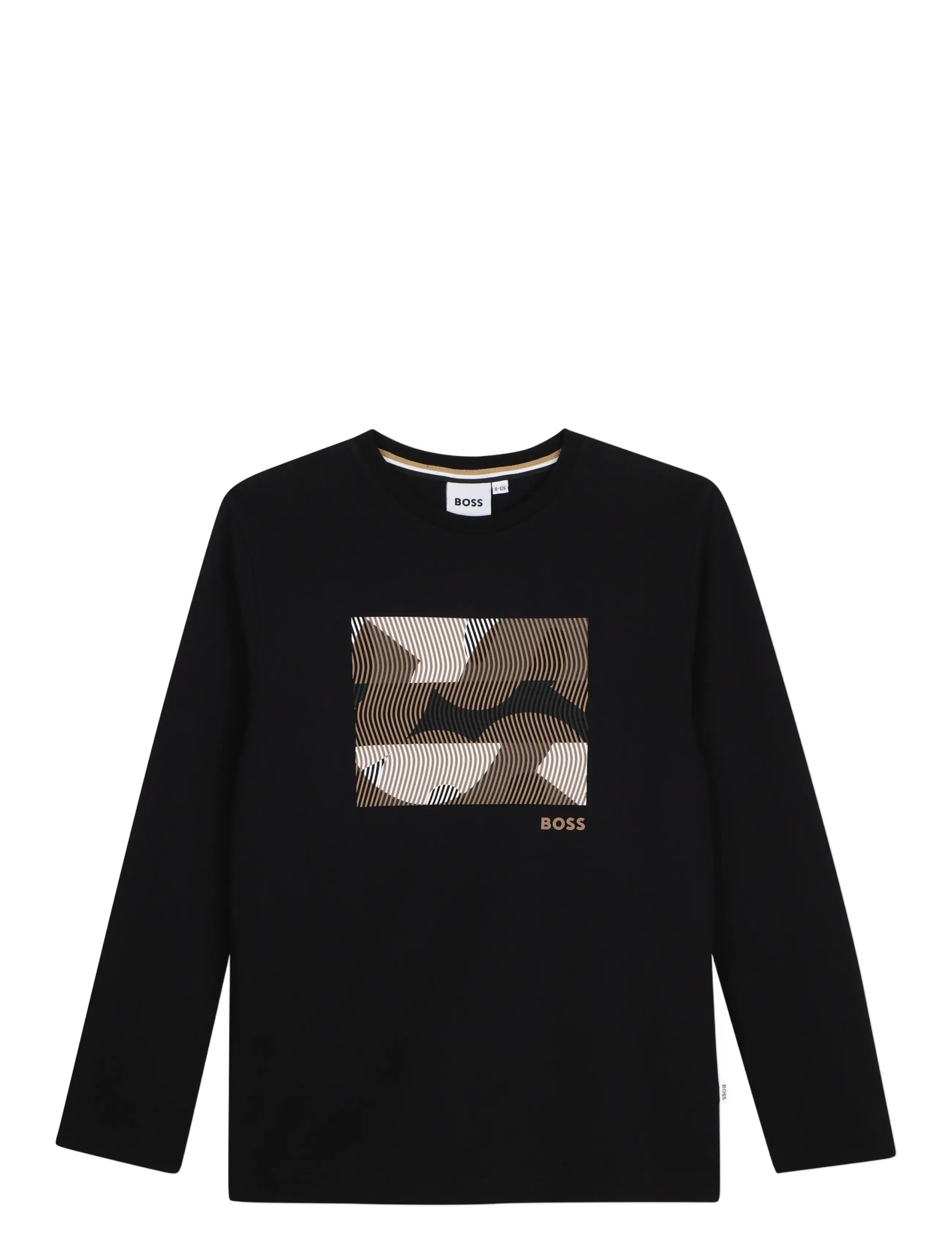 BOSS LONG SLEEVE T-SHIRT - BOSS Kidswear - BLACK / black