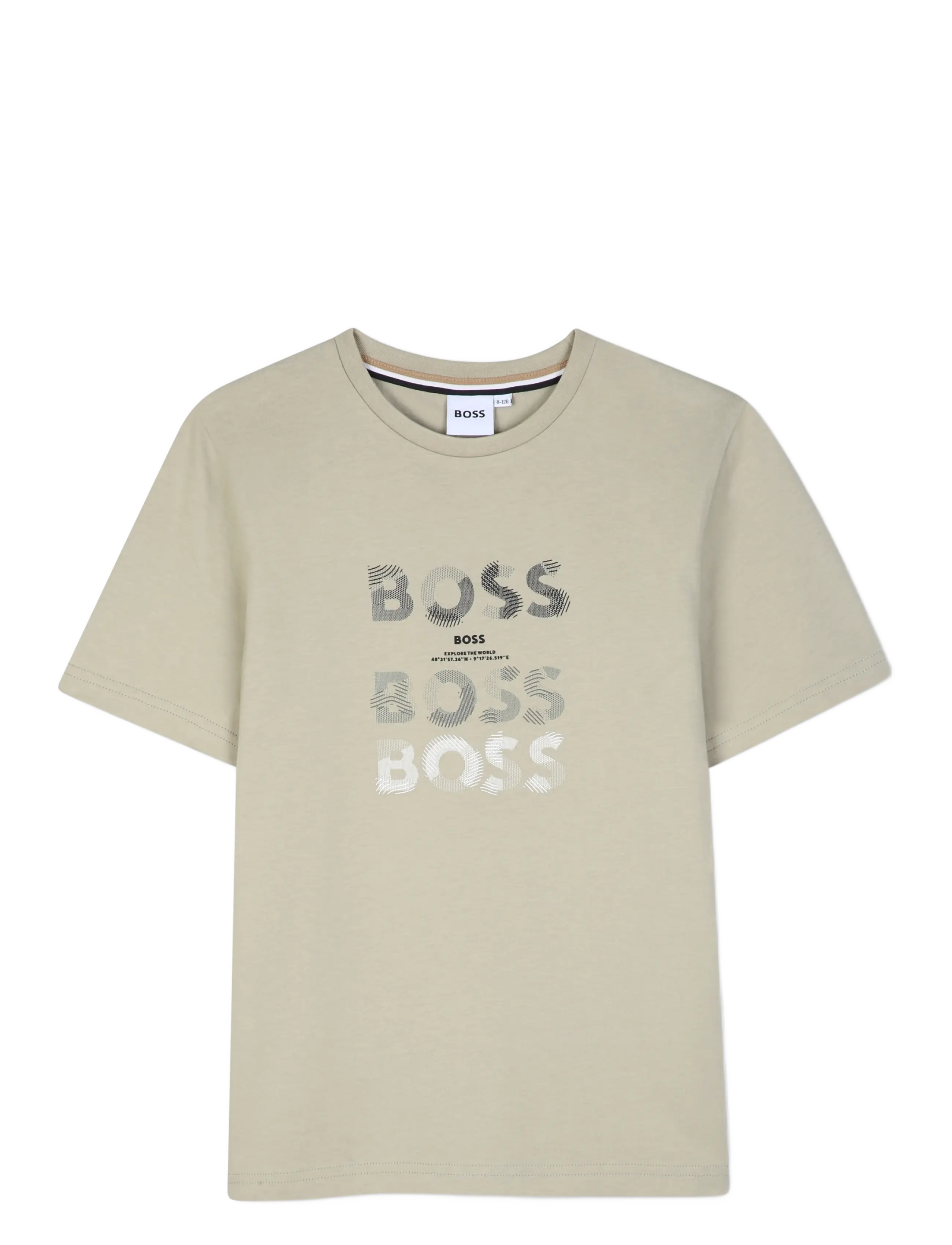 BOSS SHORT SLEEVES TEE-SHIRT - T-särgid - ELM / beige