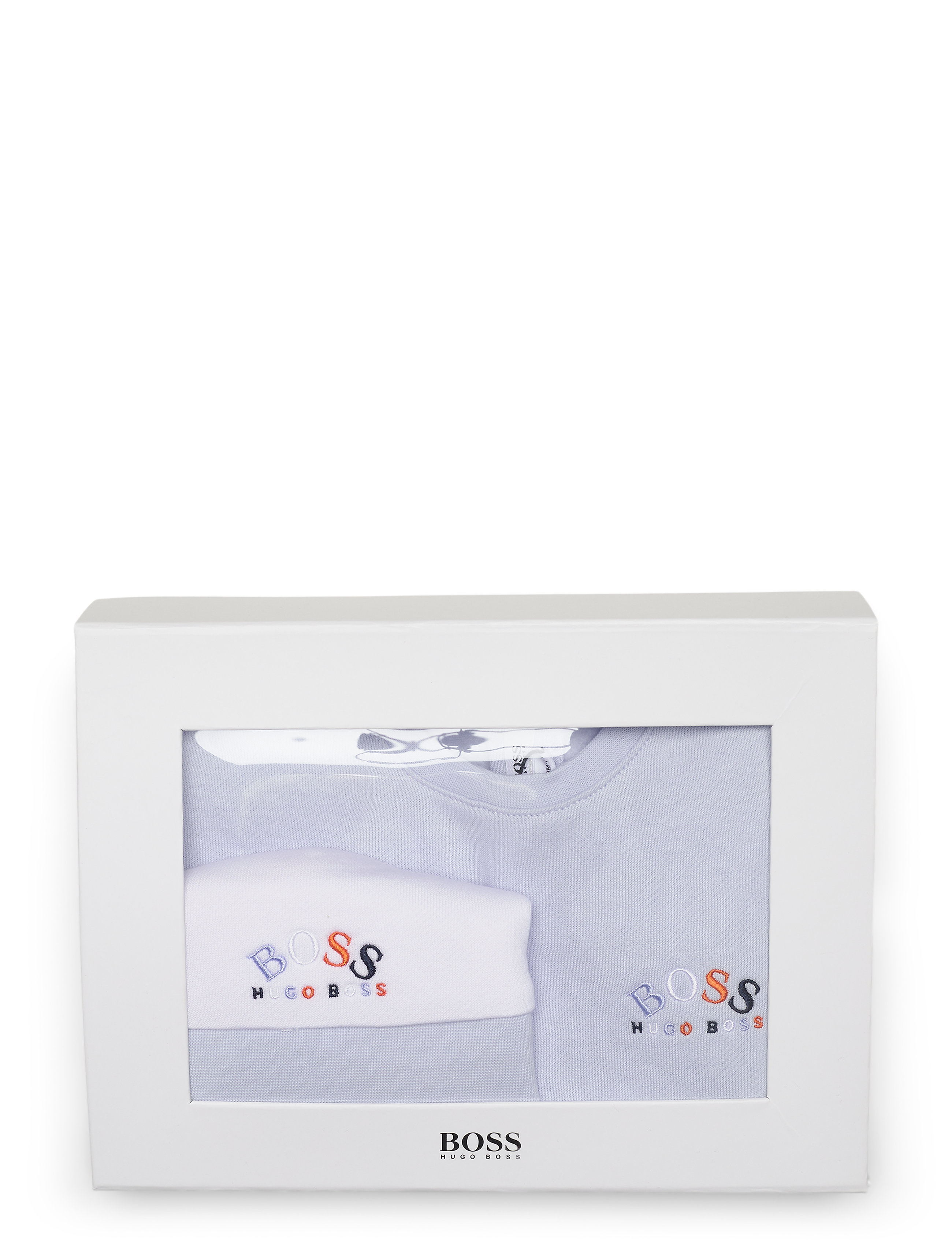 BOSS - PYJAMAS + PULL ON HAT SET - pale blue  white - 3