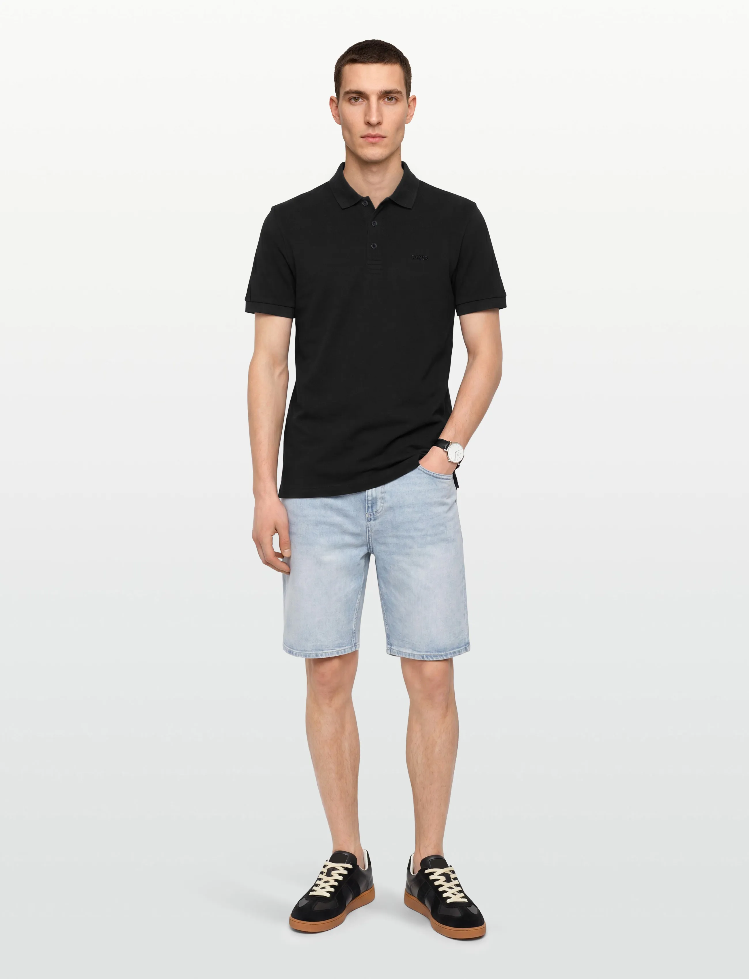 BOSS Paddy, S, Polos, Schwarz - Short-sleeved, Männerswear