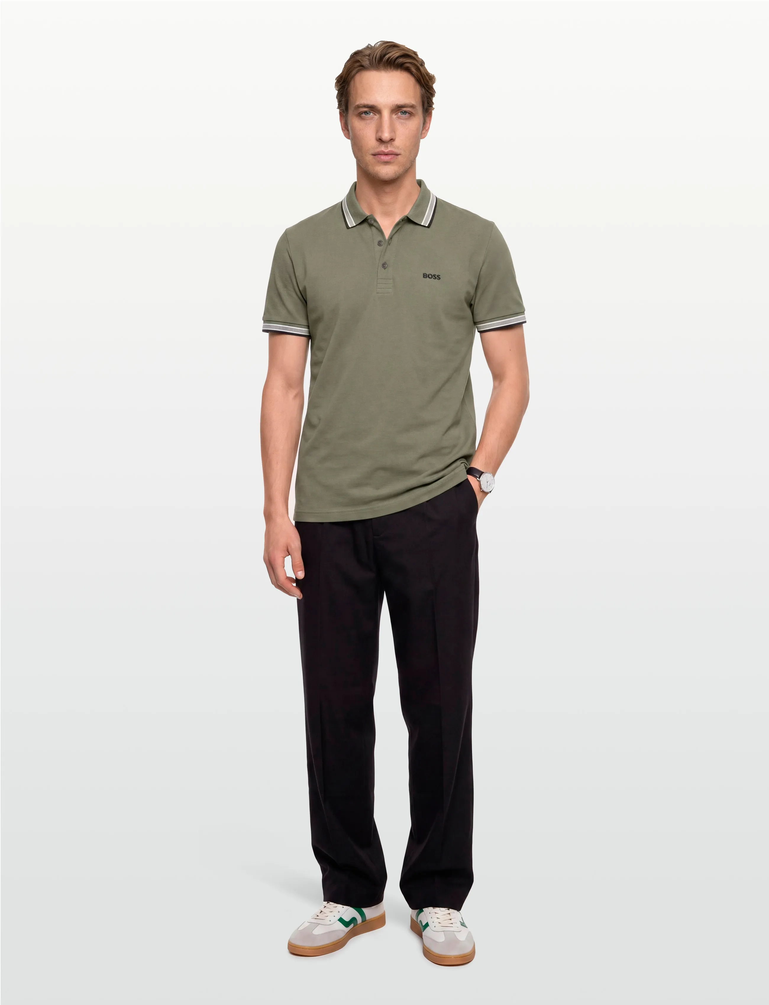 BOSS Paddy, S, Polos, Grün - Short-sleeved, Männerswear