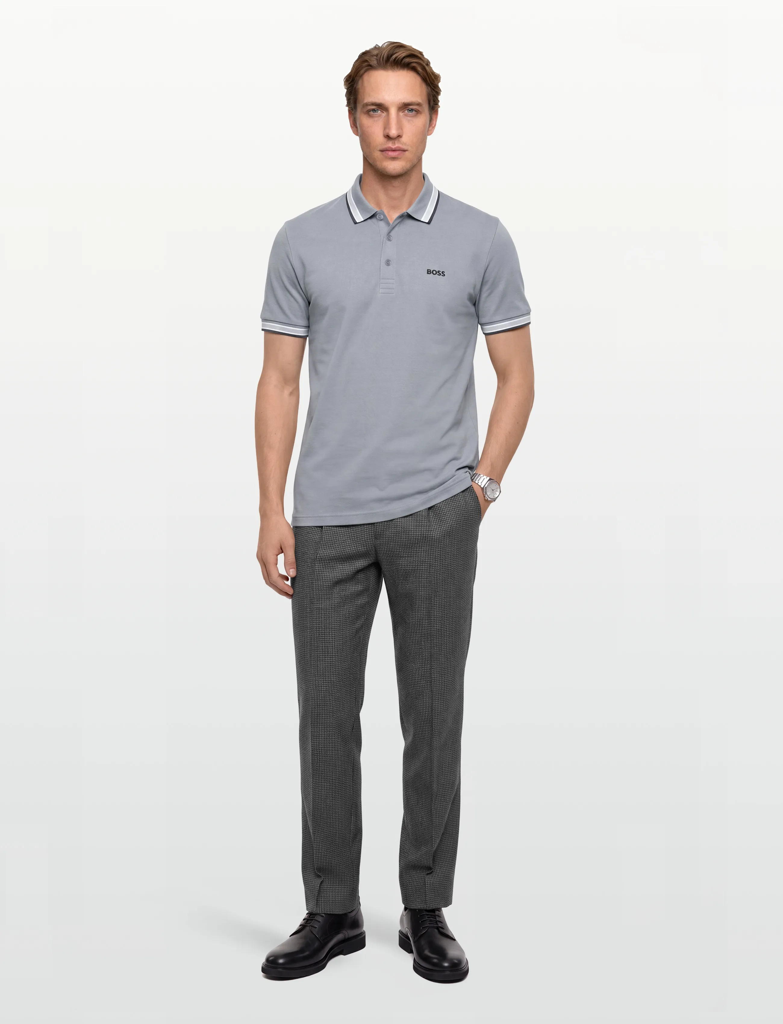 BOSS - Paddy - kortærmede poloer - dark grey - 0