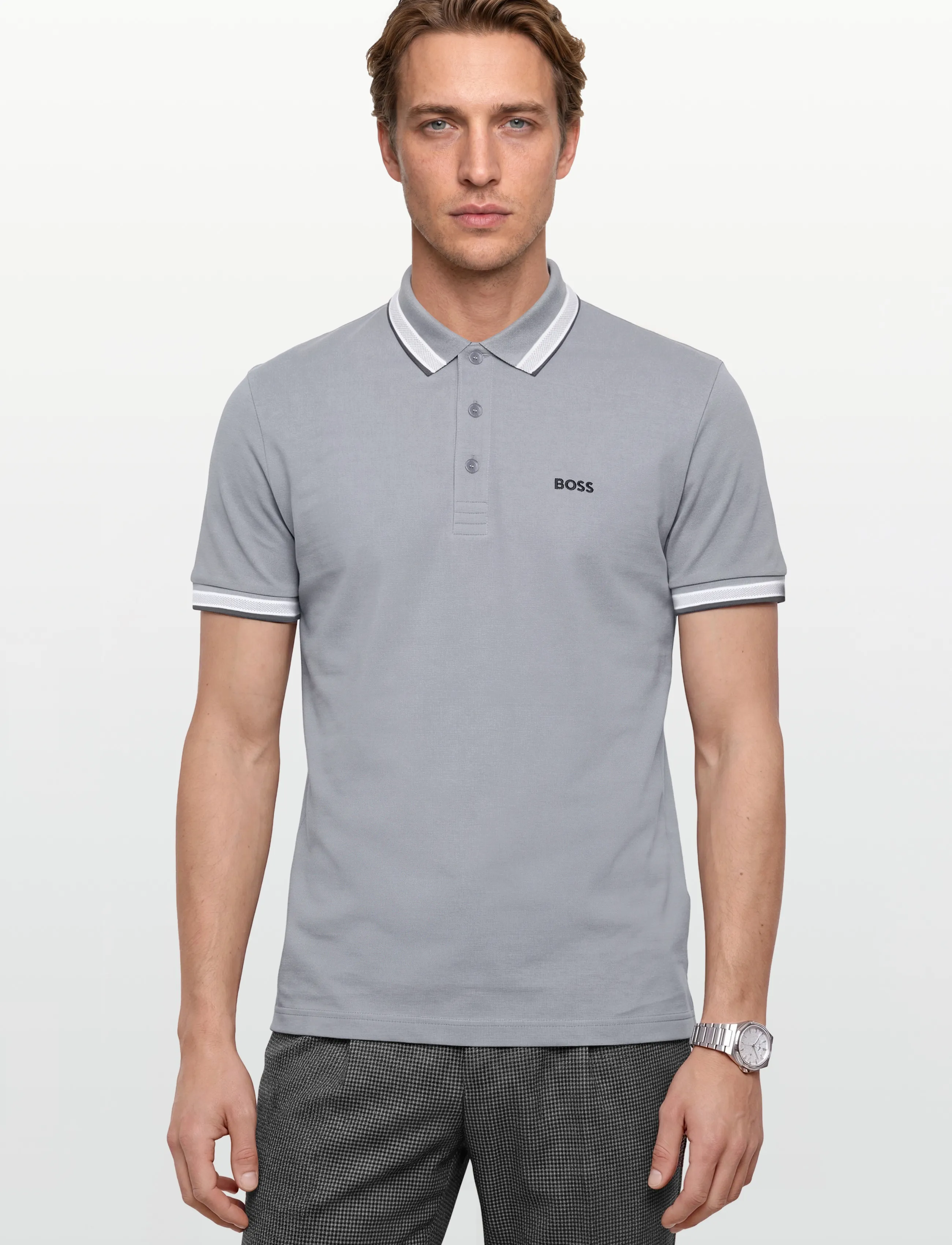 BOSS - Paddy - kortærmede poloer - dark grey - 3
