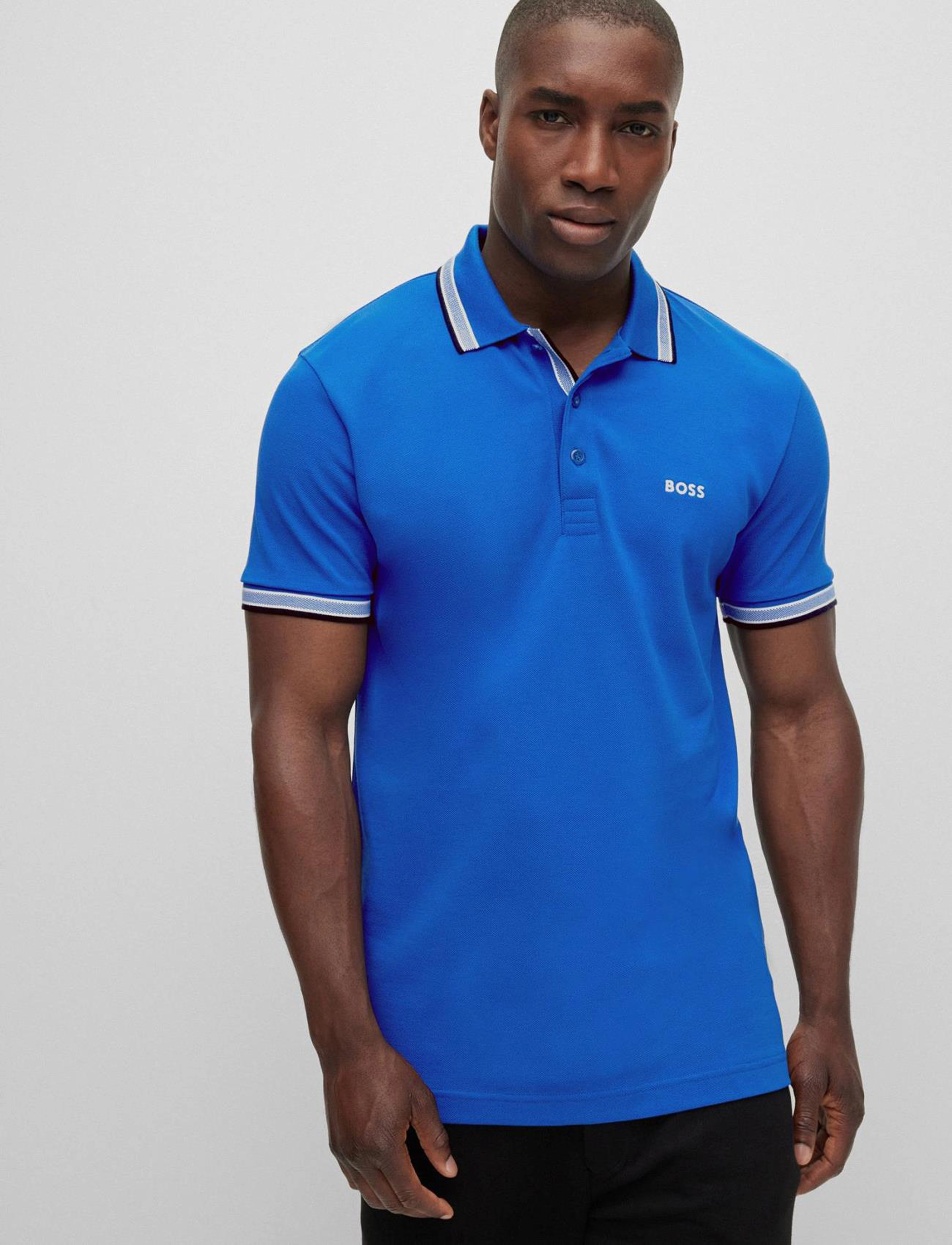BOSS - Paddy - lühikeste varrukatega polod - medium blue - 4