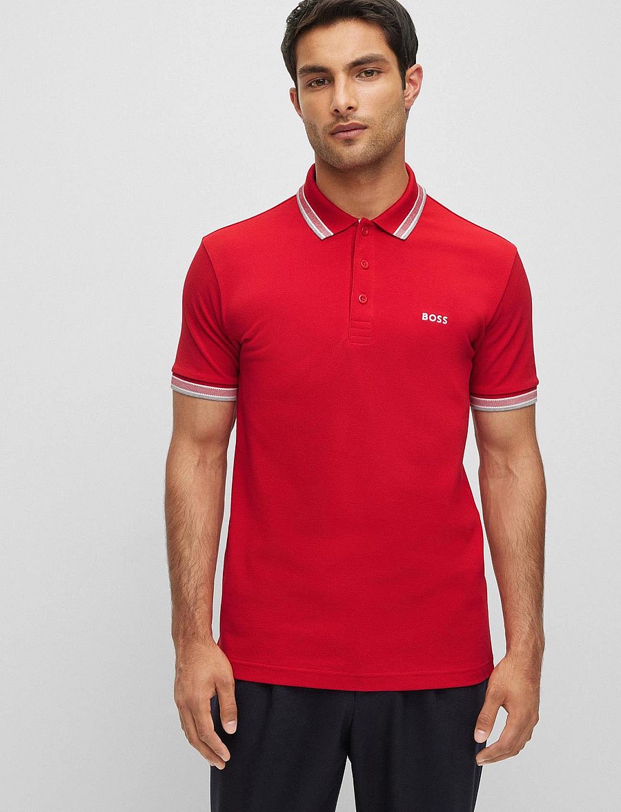 BOSS - Paddy - oberteile & t-shirts - medium red - 4