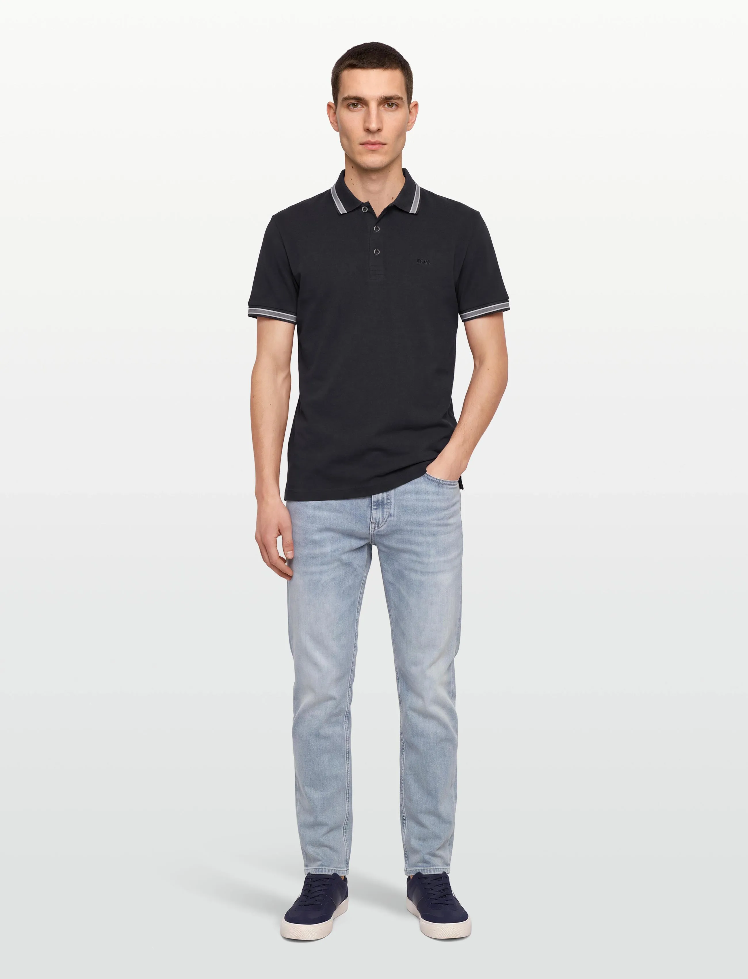 BOSS - Paddy - kortärmade pikéer - navy - 0