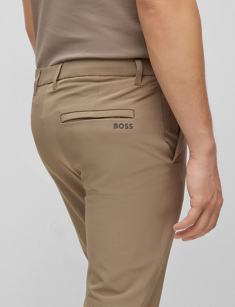 White HUGO BOSS BOSS Commuter Slim Fit Trousers, Dark Green Boss