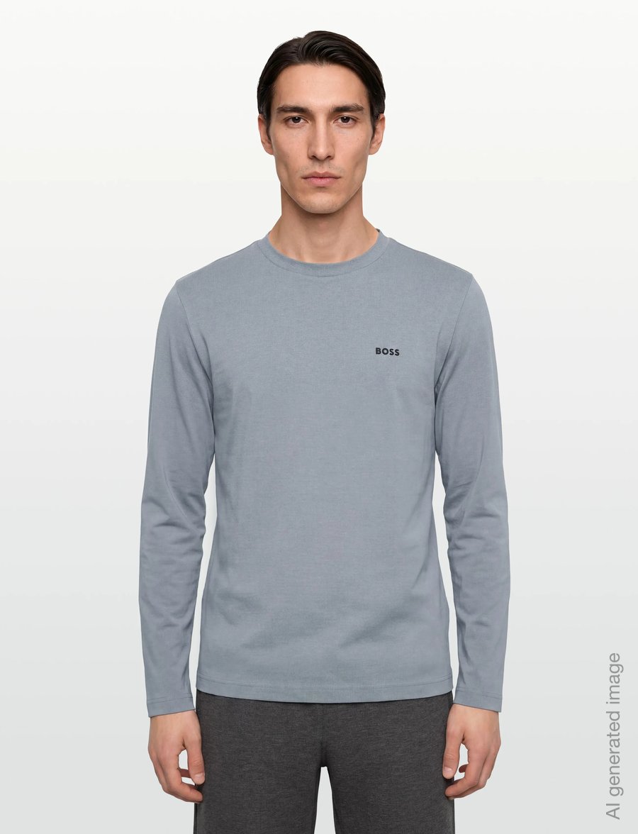 BOSS - Tee Long - långärmade tröjor - dark grey - 3