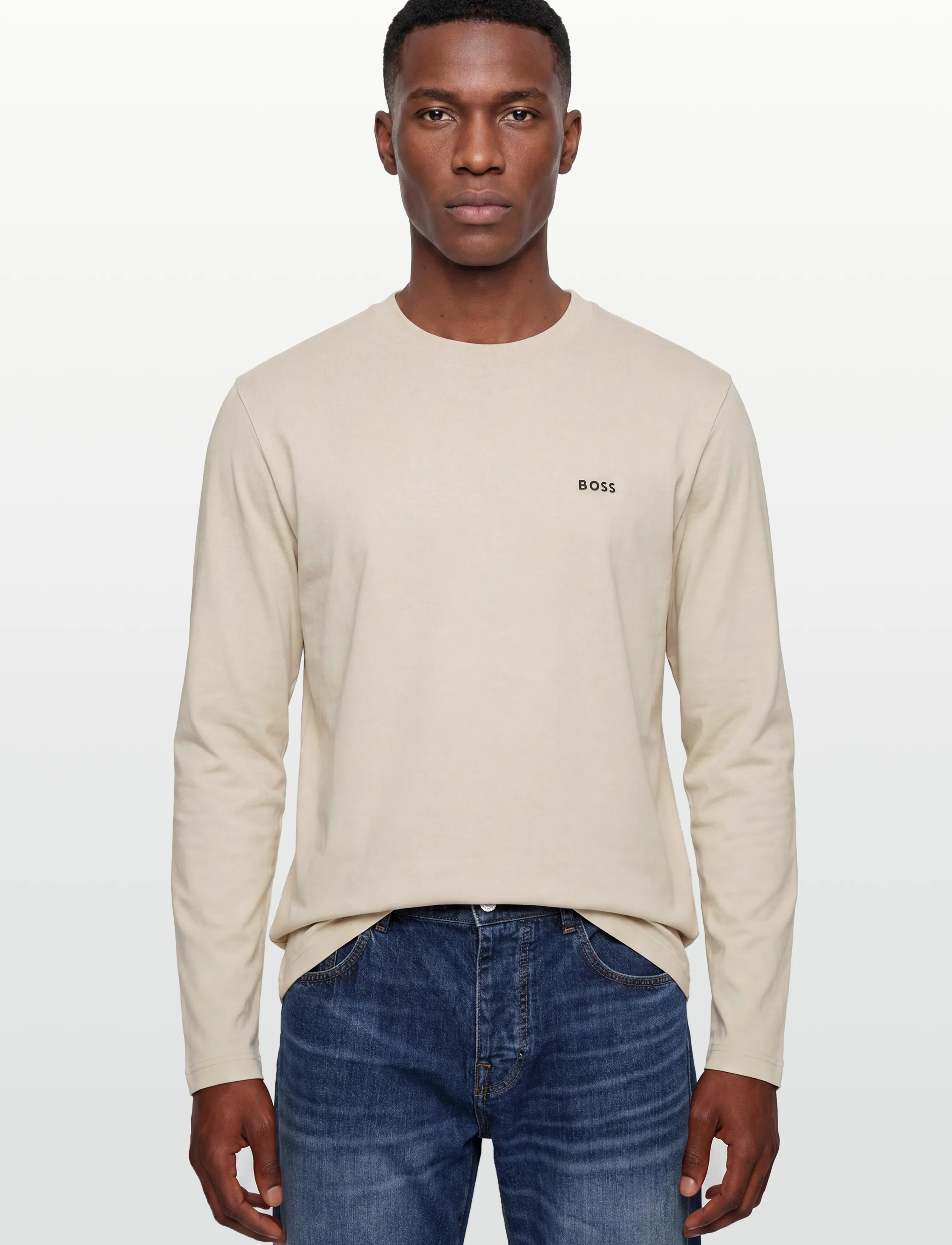 BOSS - Tee Long - topi ar garām piedurknēm - open white - 3