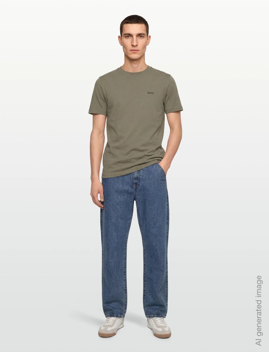 BOSS - Tee - oberteile & t-shirts - dark beige - 0