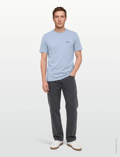 BOSS Tee - Kläder - DARK GREY / blue