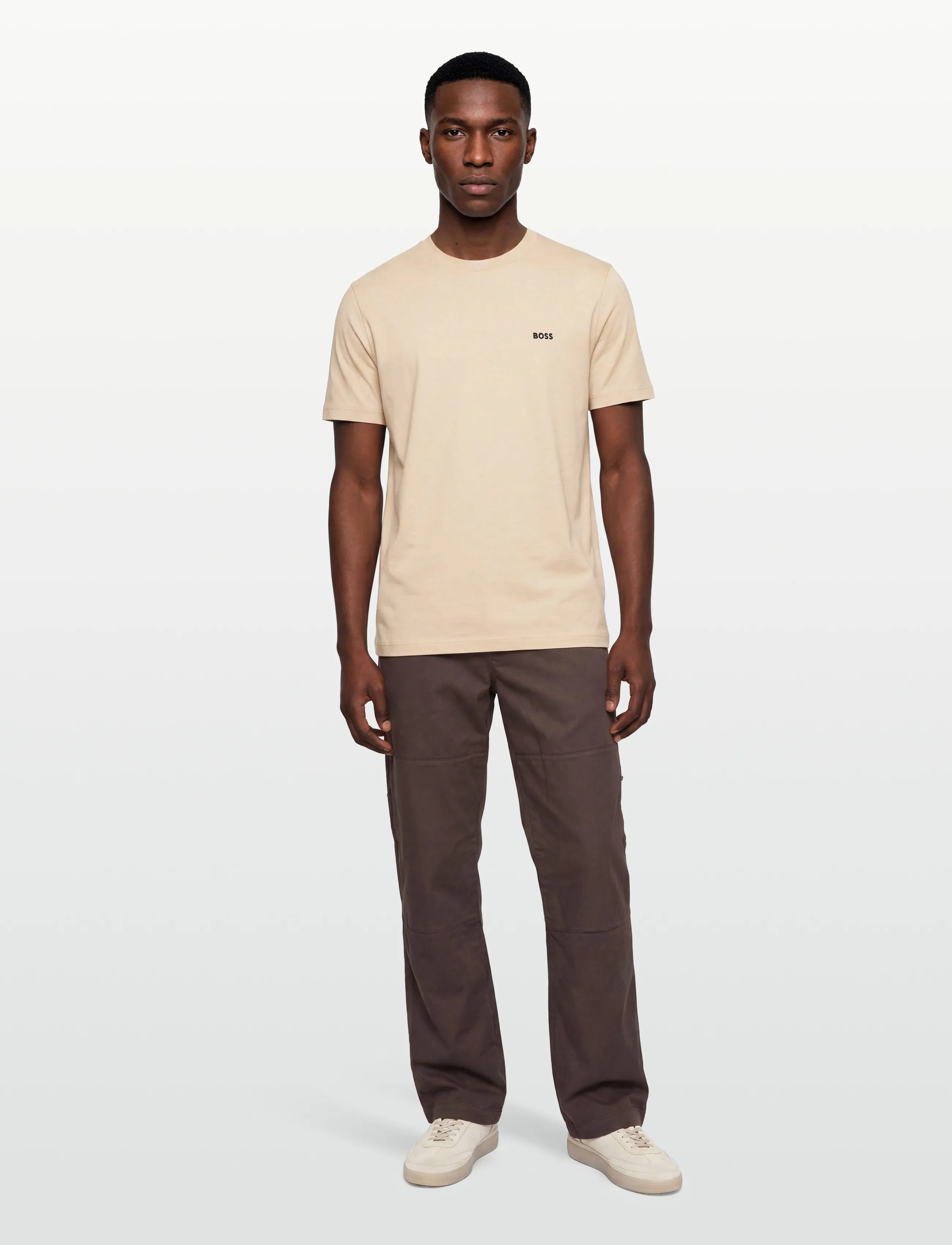BOSS Tee - Riided - LIGHT BEIGE / beige