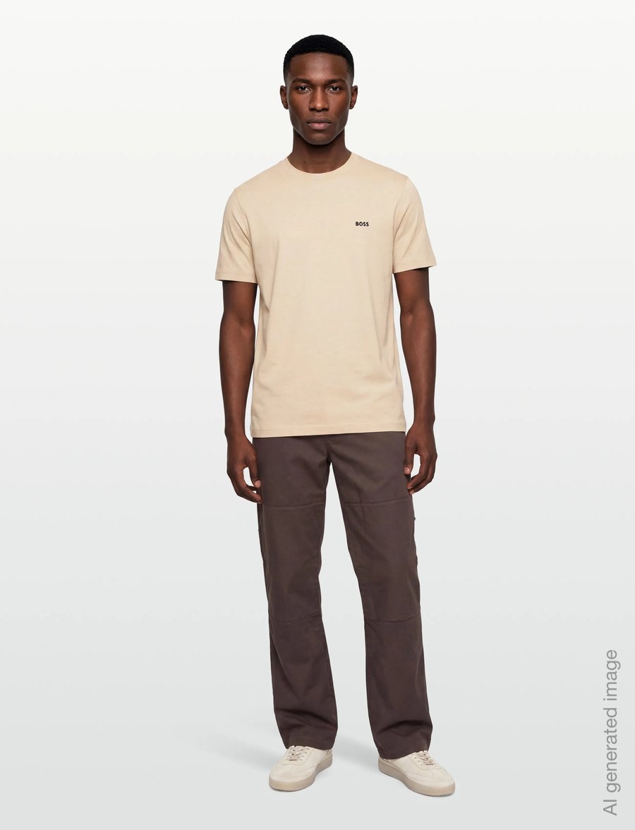 BOSS - Tee - oberteile & t-shirts - light beige - 0