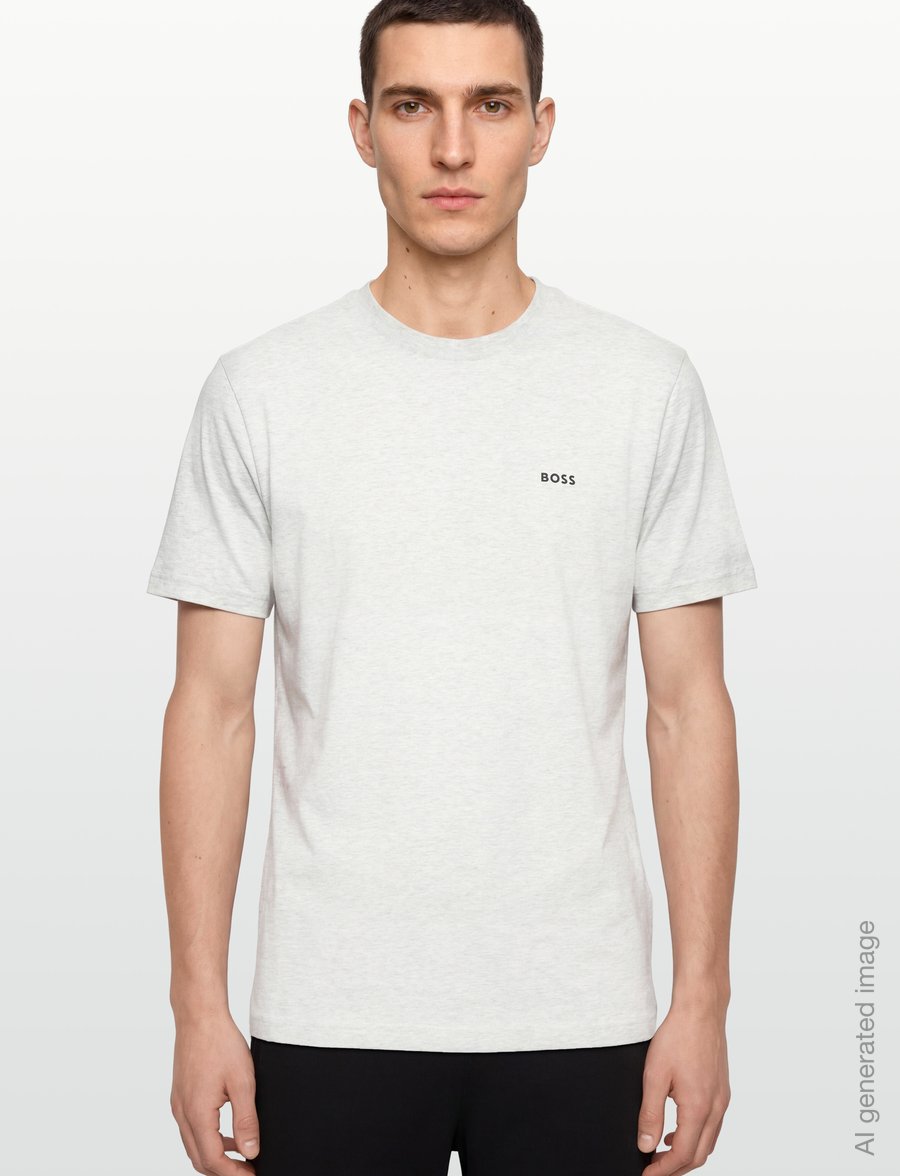 BOSS - Tee - t-shirts - silver - 3