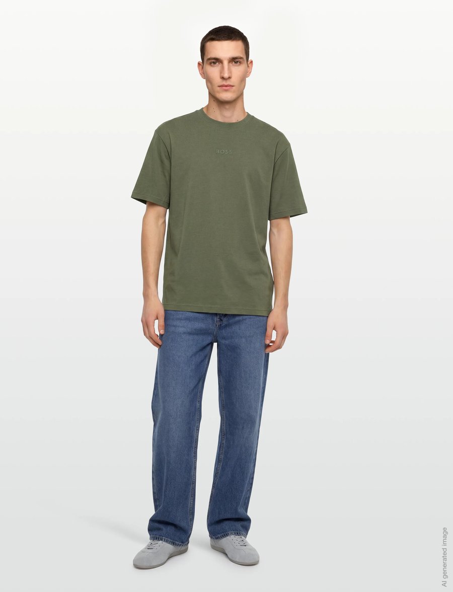 BOSS - Tee 10 - oberteile & t-shirts - dark beige - 0