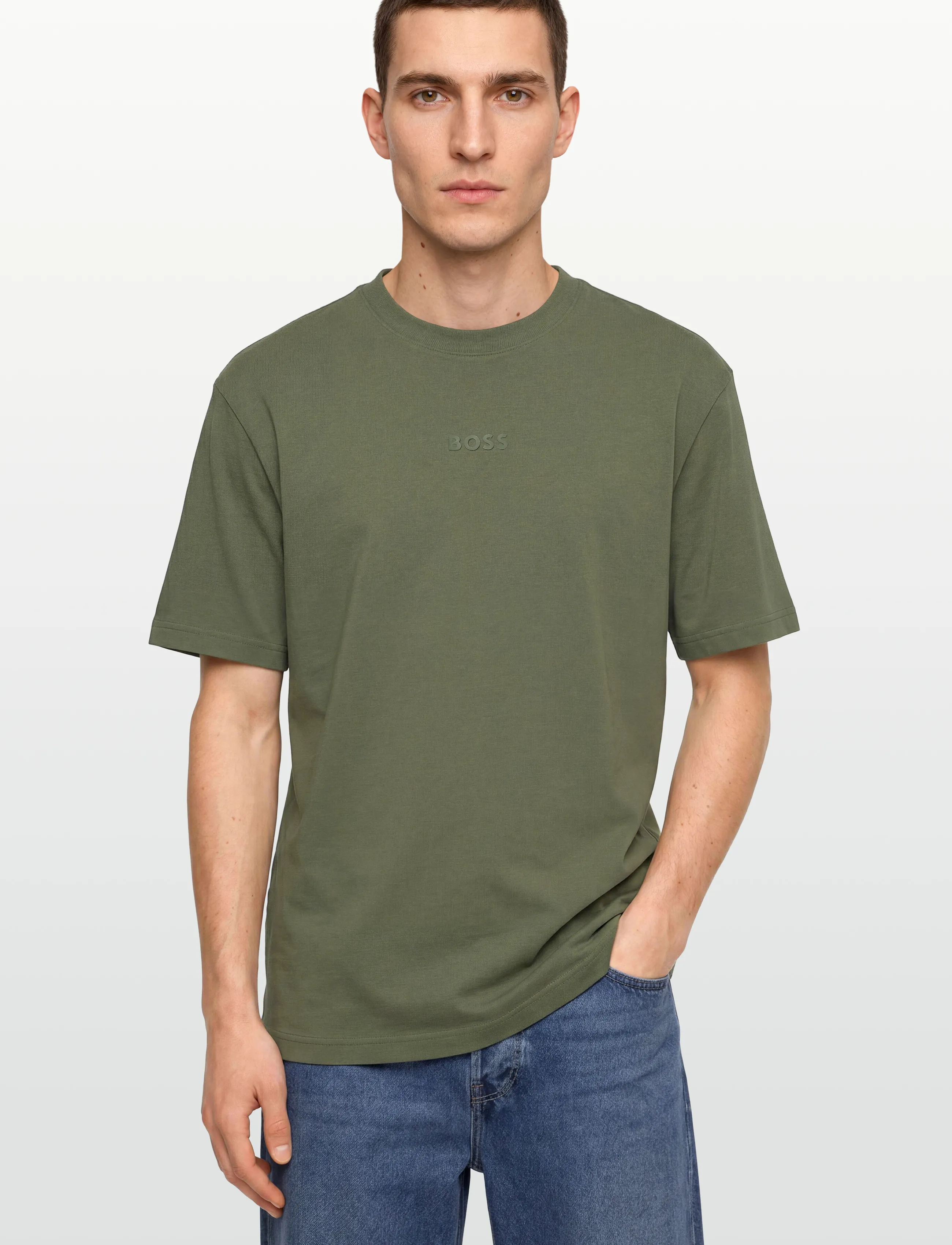 BOSS - Tee 10 - t-shirts - dark beige - 3