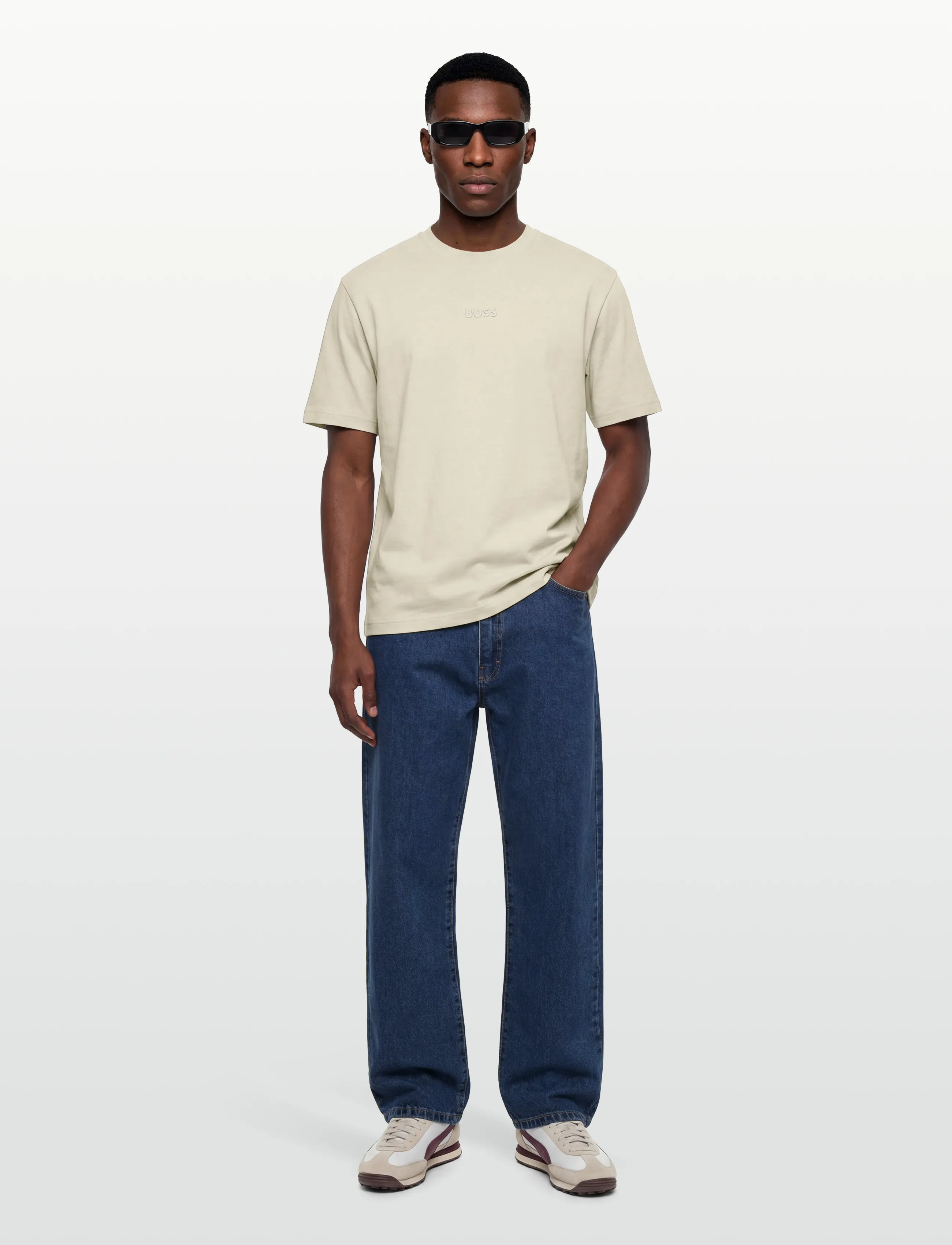 BOSS Tee 10 - Lühikeste varrukatega T-särgid - LIGHT BEIGE / beige