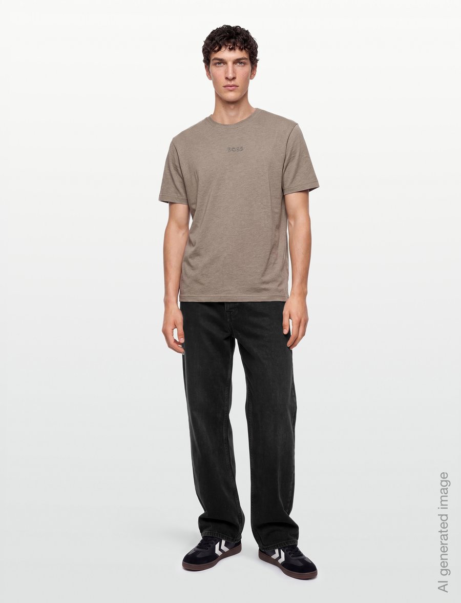 BOSS - Tee 10 - tops & t-shirts - light/pastel brown - 0