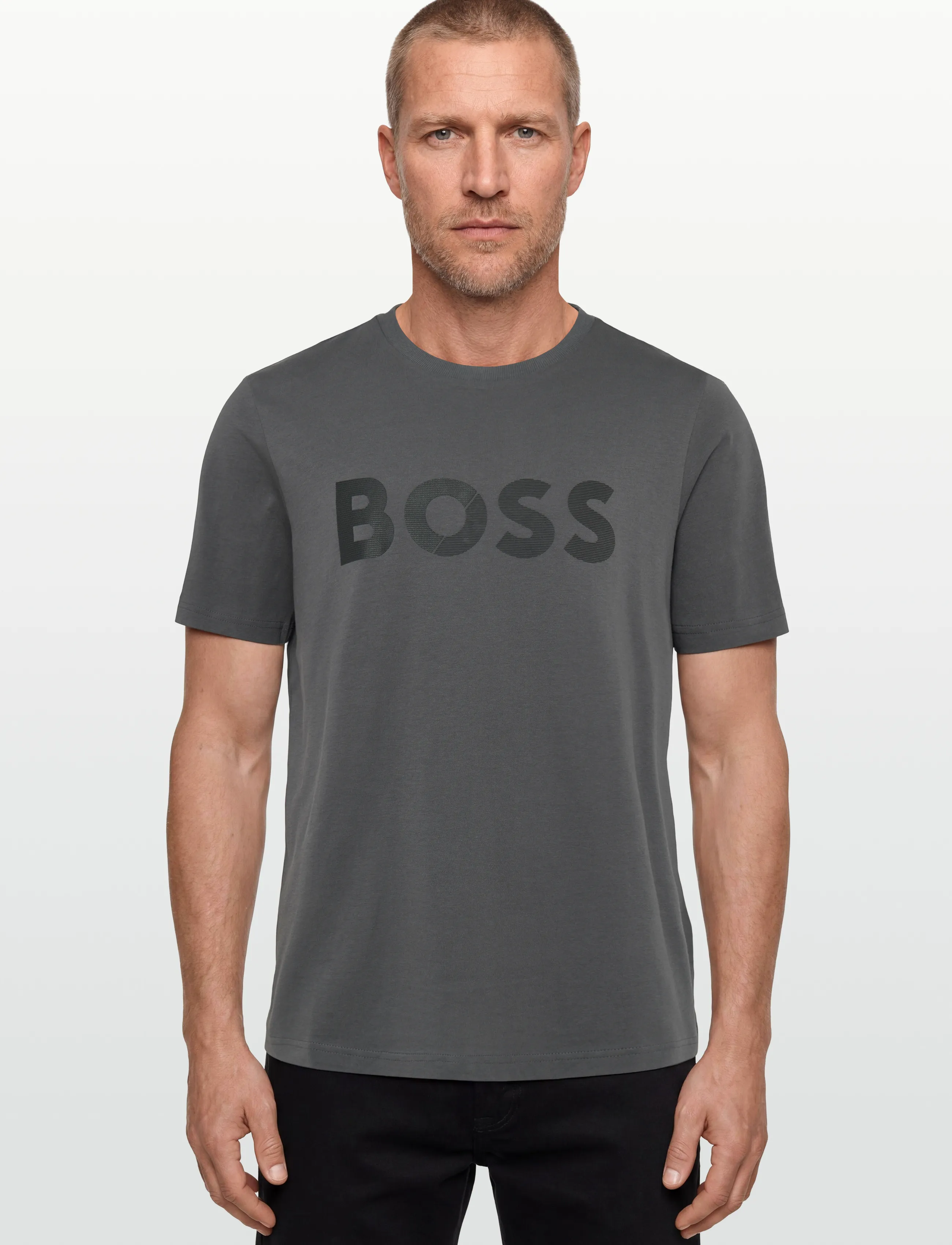 BOSS - Tee Tape Logo - kurzärmelige - dark grey - 3