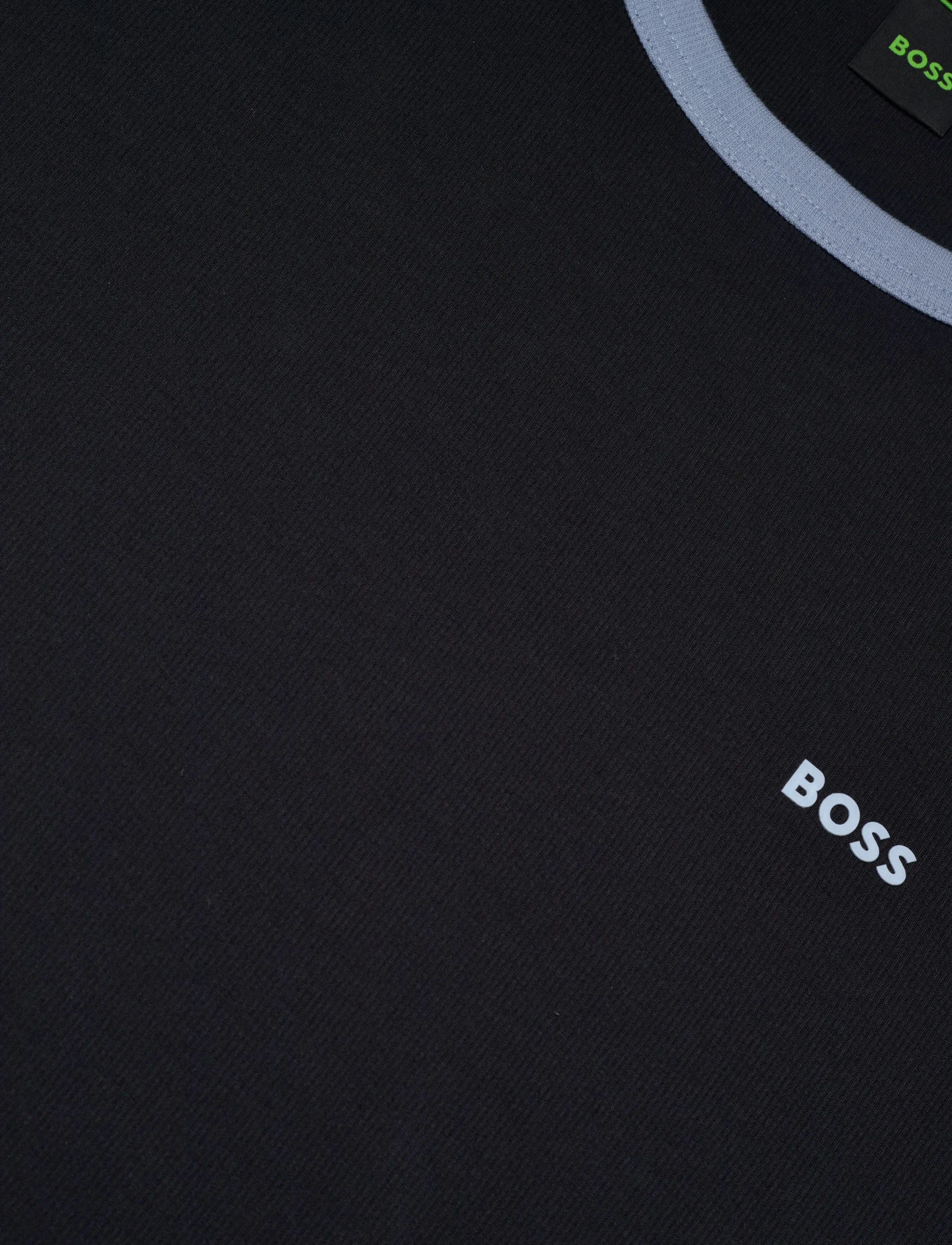 BOSS - Tee Tape Rib - kortärmade t-shirts - dark blue - 2