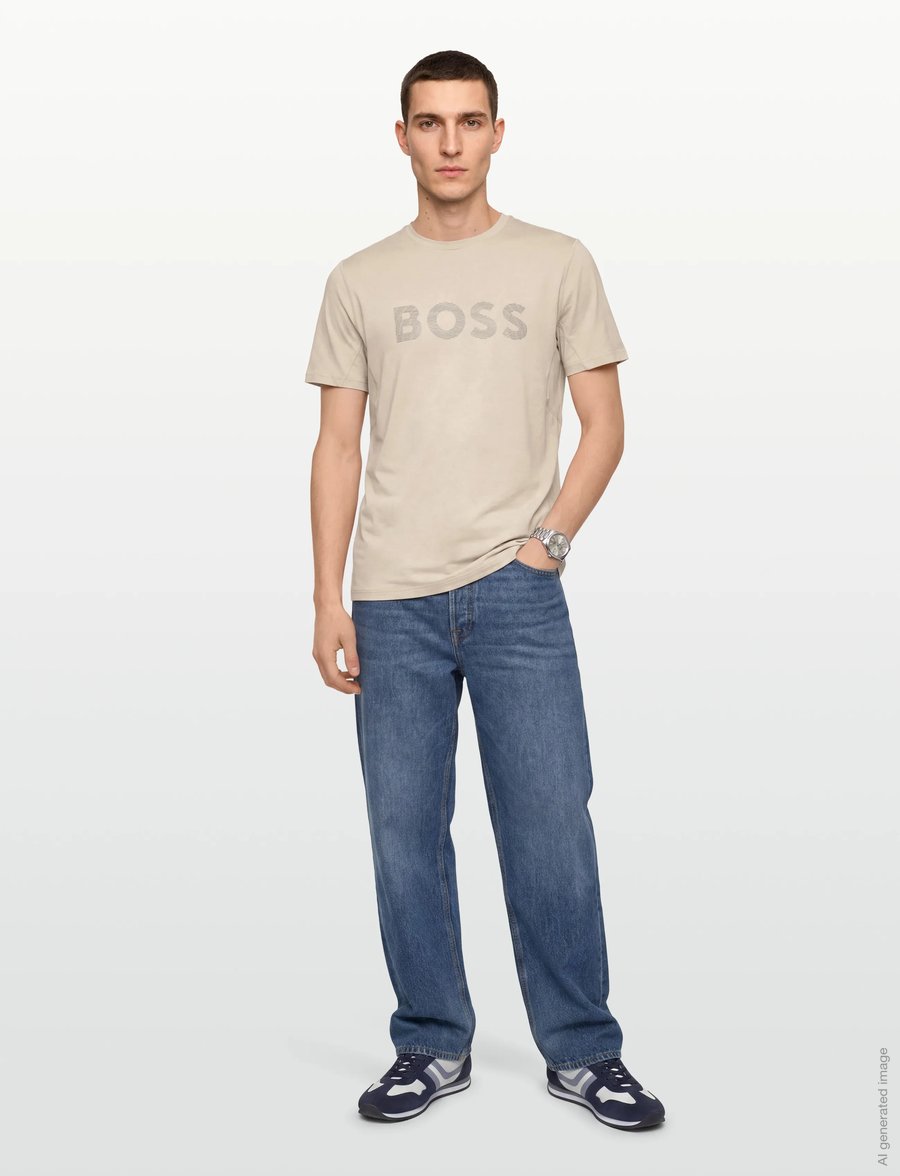 BOSS - Tee Active - t-shirts - open beige - 0