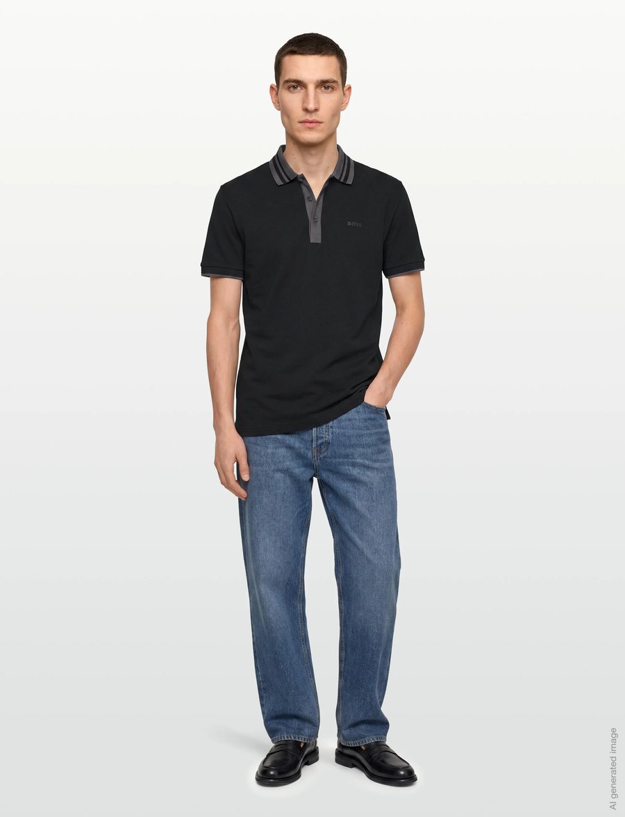 BOSS - Paule Tape - oberteile & t-shirts - black - 0