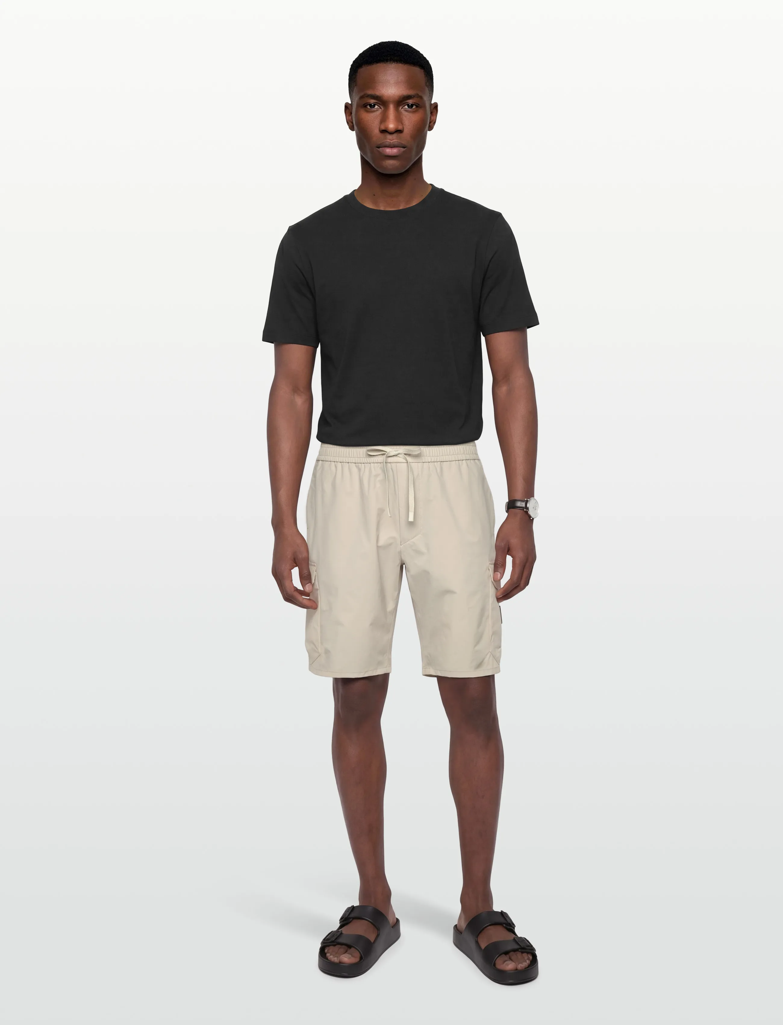 BOSS S_Urbanex-Cargo, Mænd, Snørebånds Shorts, Beige, Str: 56
