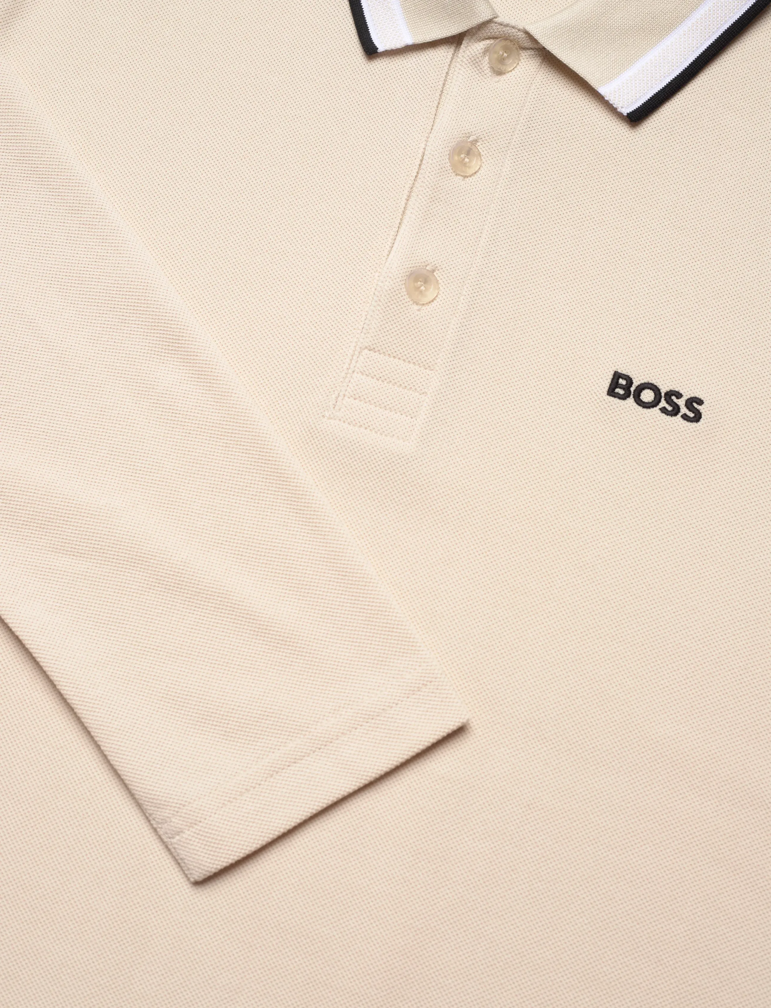 BOSS - Plisy - langærmede poloer - open white - 2
