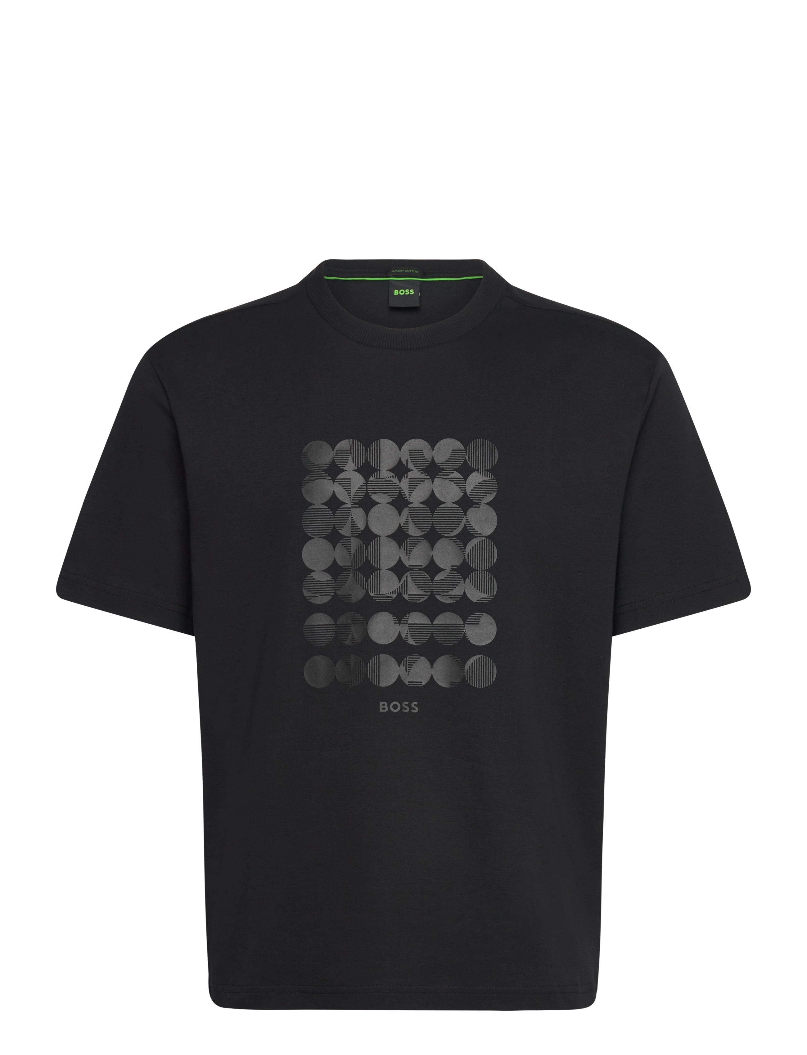 BOSS Tee Print Striped C, S, Black, T-Shirts > Kortærmede, Herre