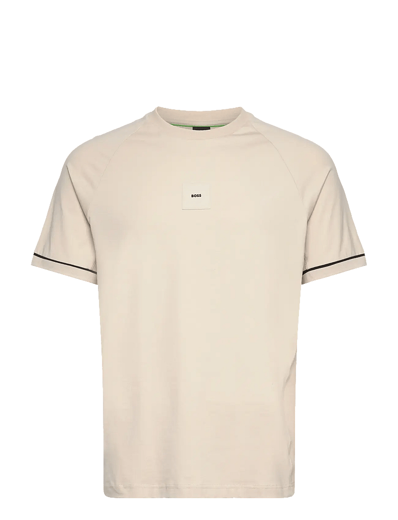 BOSS - Tee Rib AC - oberteile & t-shirts - open beige - 0