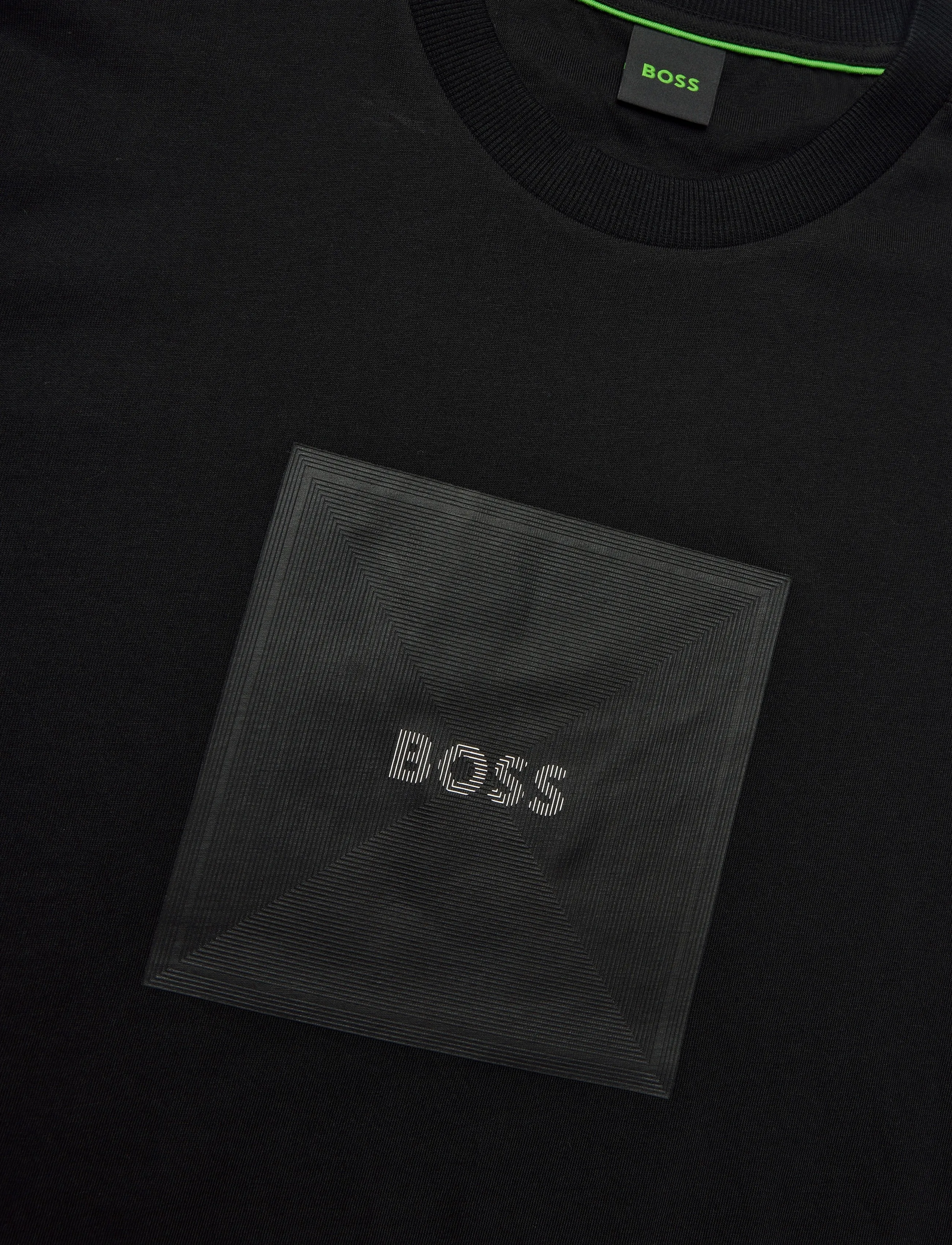 BOSS - Tee Logo Rib - short-sleeved t-shirts - black - 2