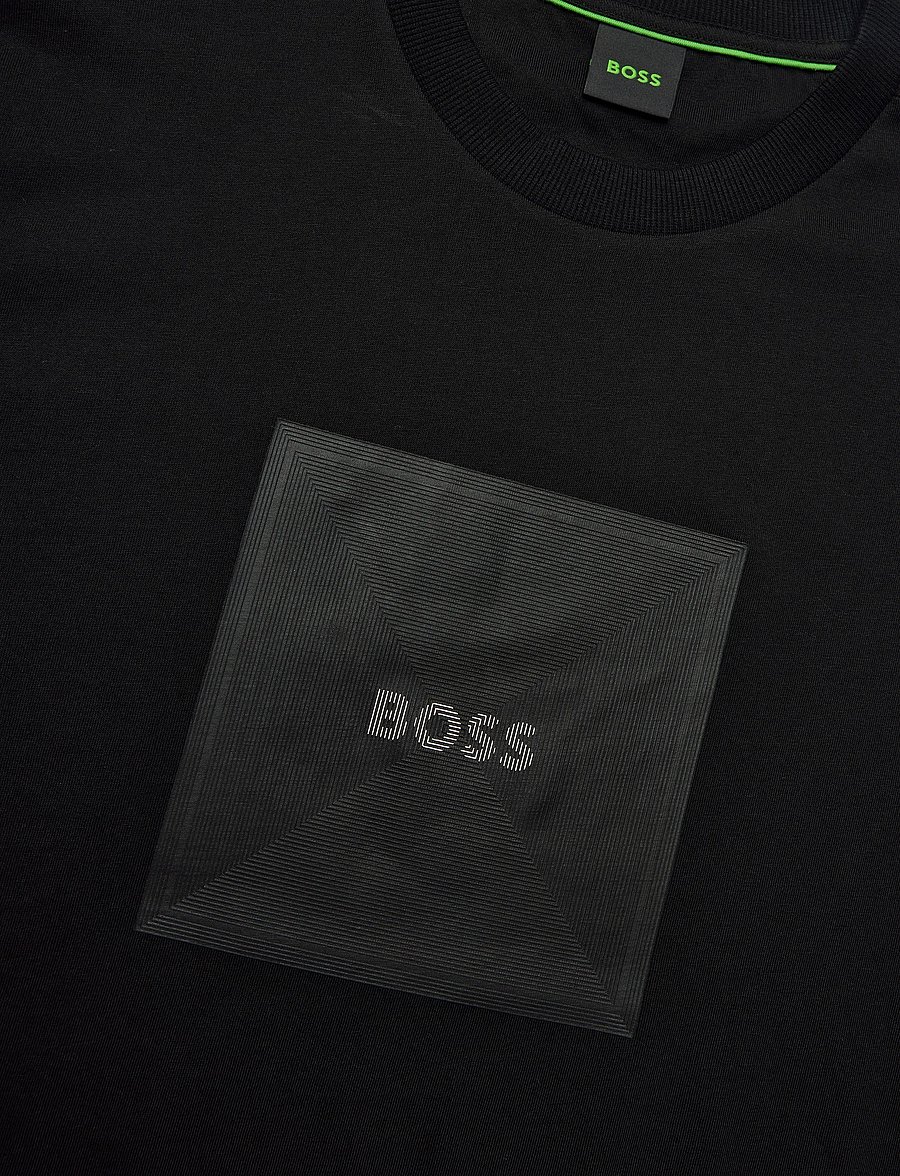 BOSS - Tee Logo Rib - short-sleeved t-shirts - black - 2