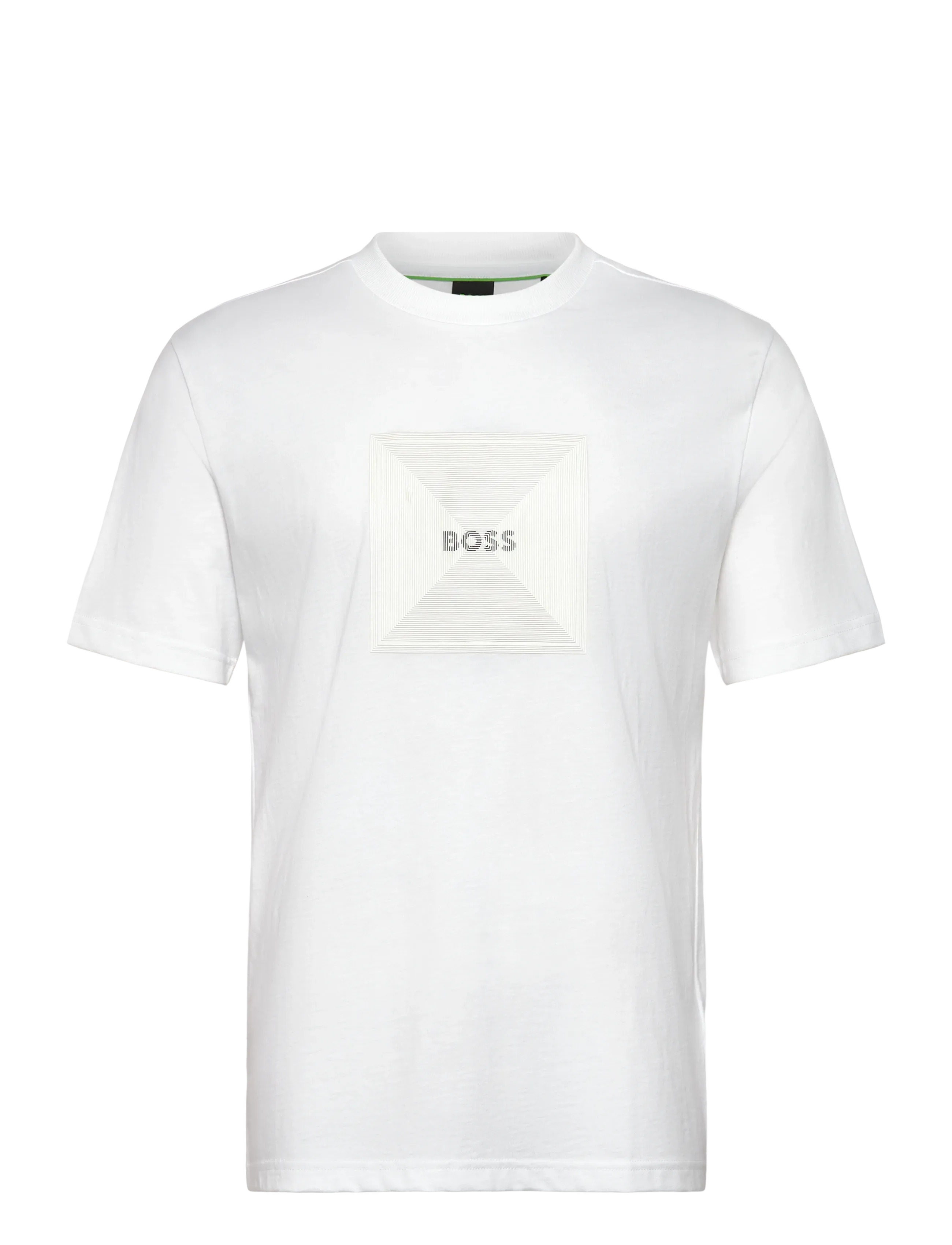 BOSS Tee Logo Rib, Mænd, Logo T-shirt, Hvid, Str: S