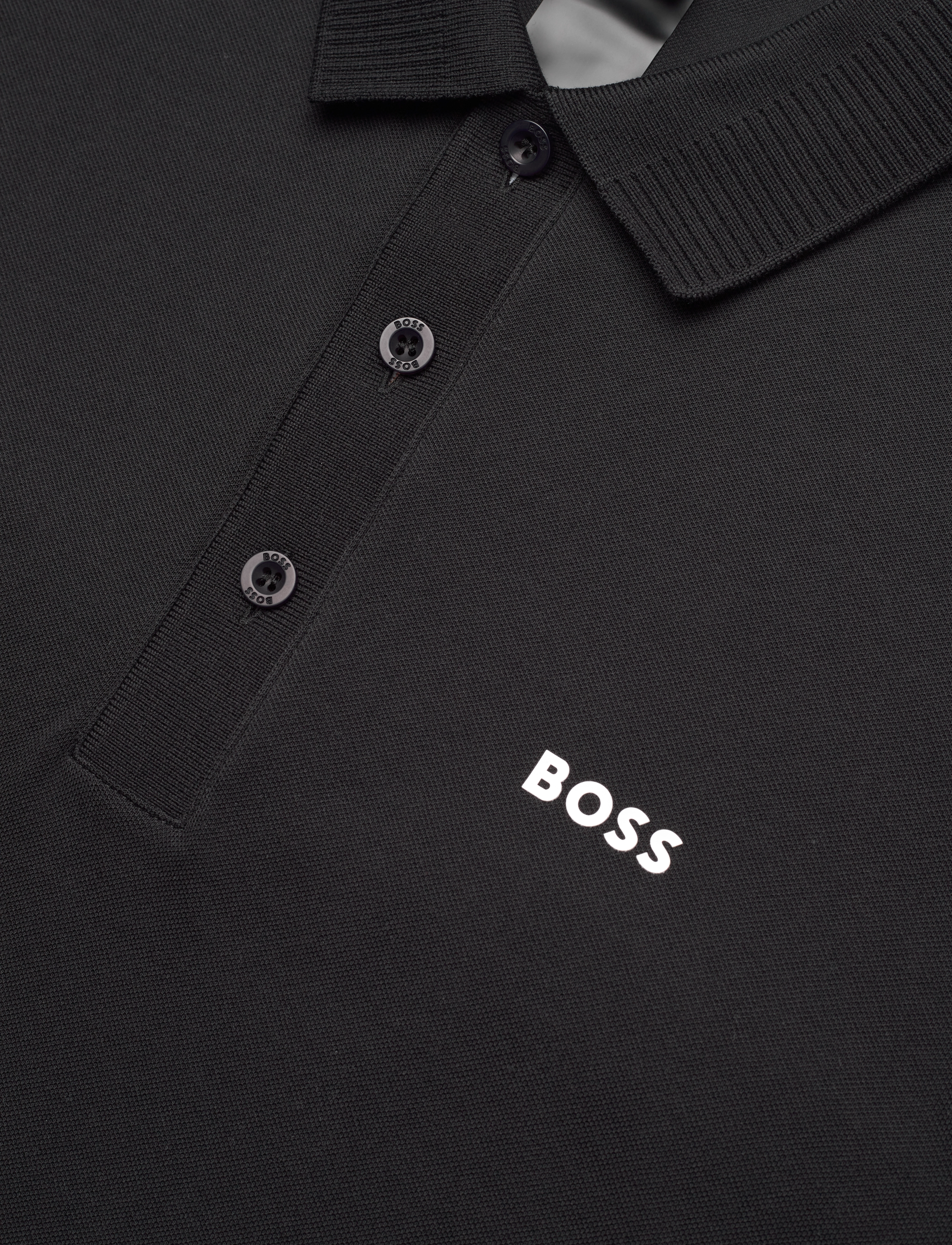 BOSS - Paule Rib - lühikeste varrukatega polod - black - 2