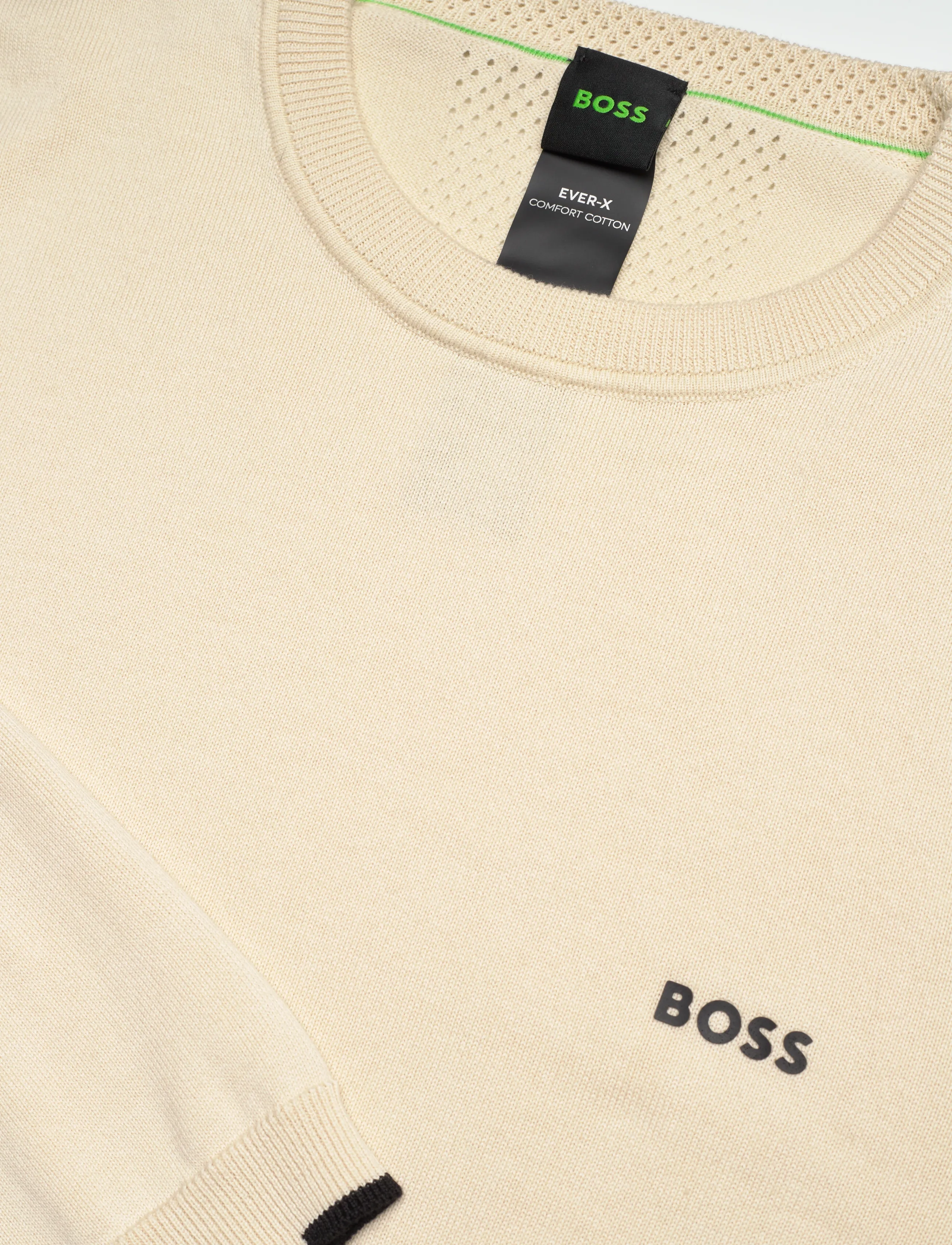 BOSS - K_Ever-X CN - Ümmarguse kaelusega kudumid - open white - 2